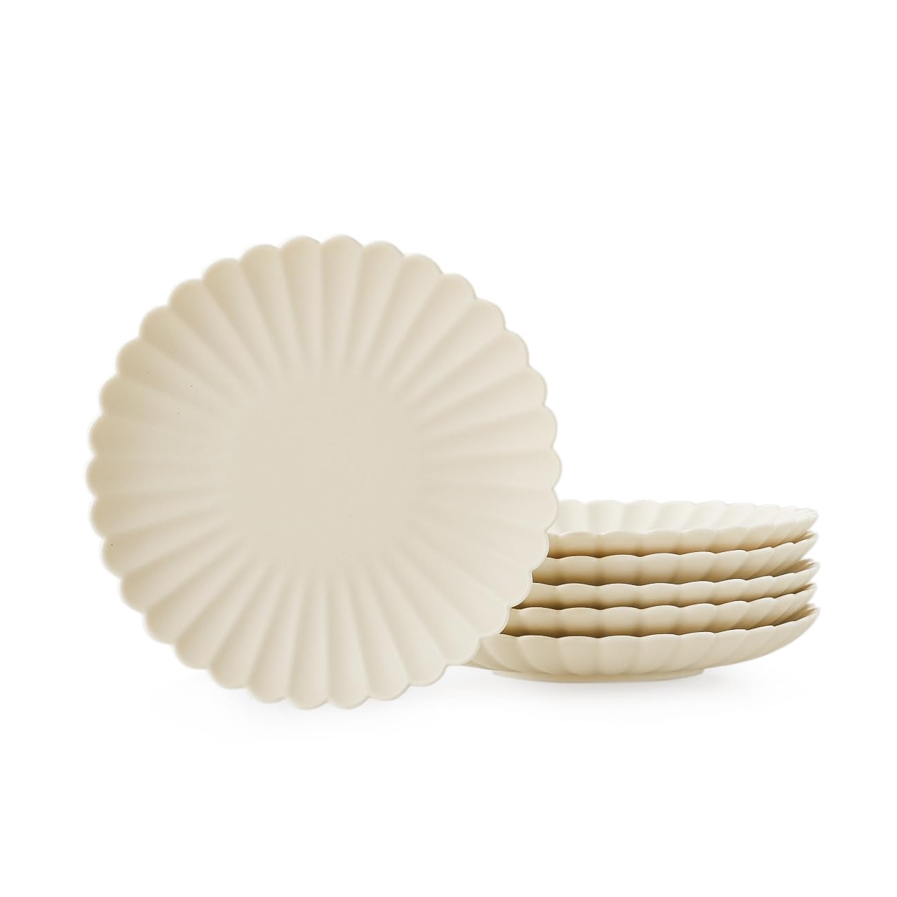 Daisy Dinner Plates Set of 6 - Matte Crème 6.7 inch-image-ebed3718-2149-468b-8578-2cc76eb57033-534