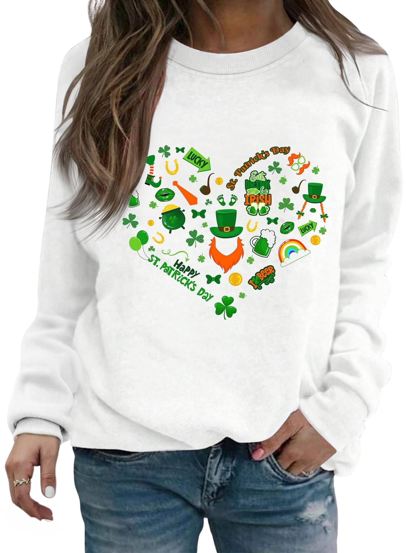 Women's St. Patrick's Sweatshirt - White S-image-8ba8e4da-d1c1-4a76-b959-d0514aa26f91-125730