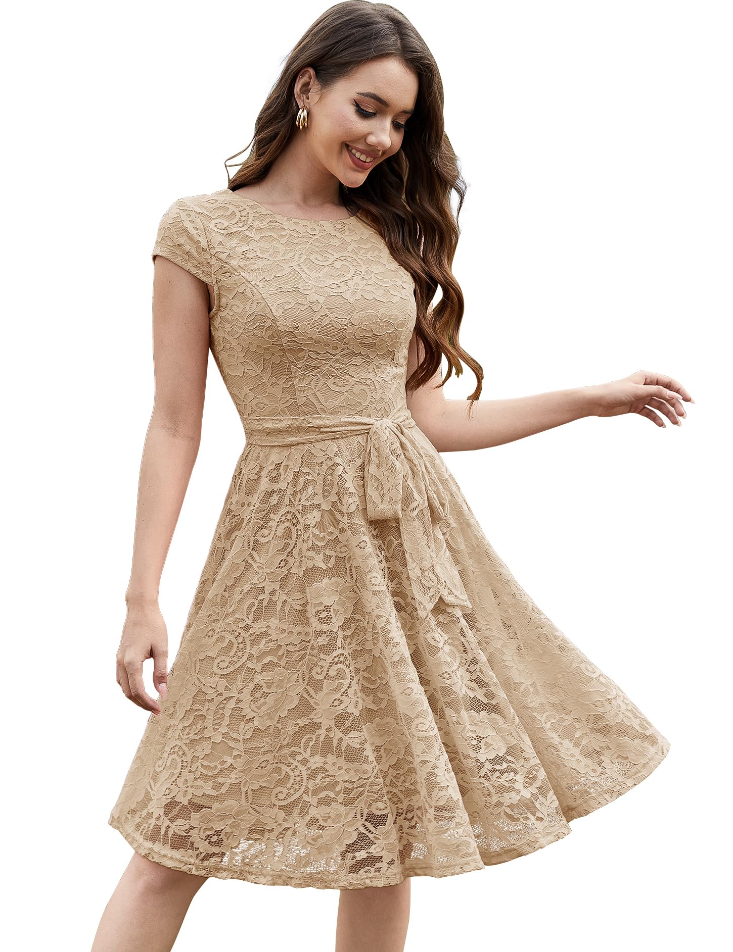 Short Lace Bridesmaid Dress - Champagne S-image-d5c4df0a-6439-4a2d-bced-0c1e4441a6a4-127023