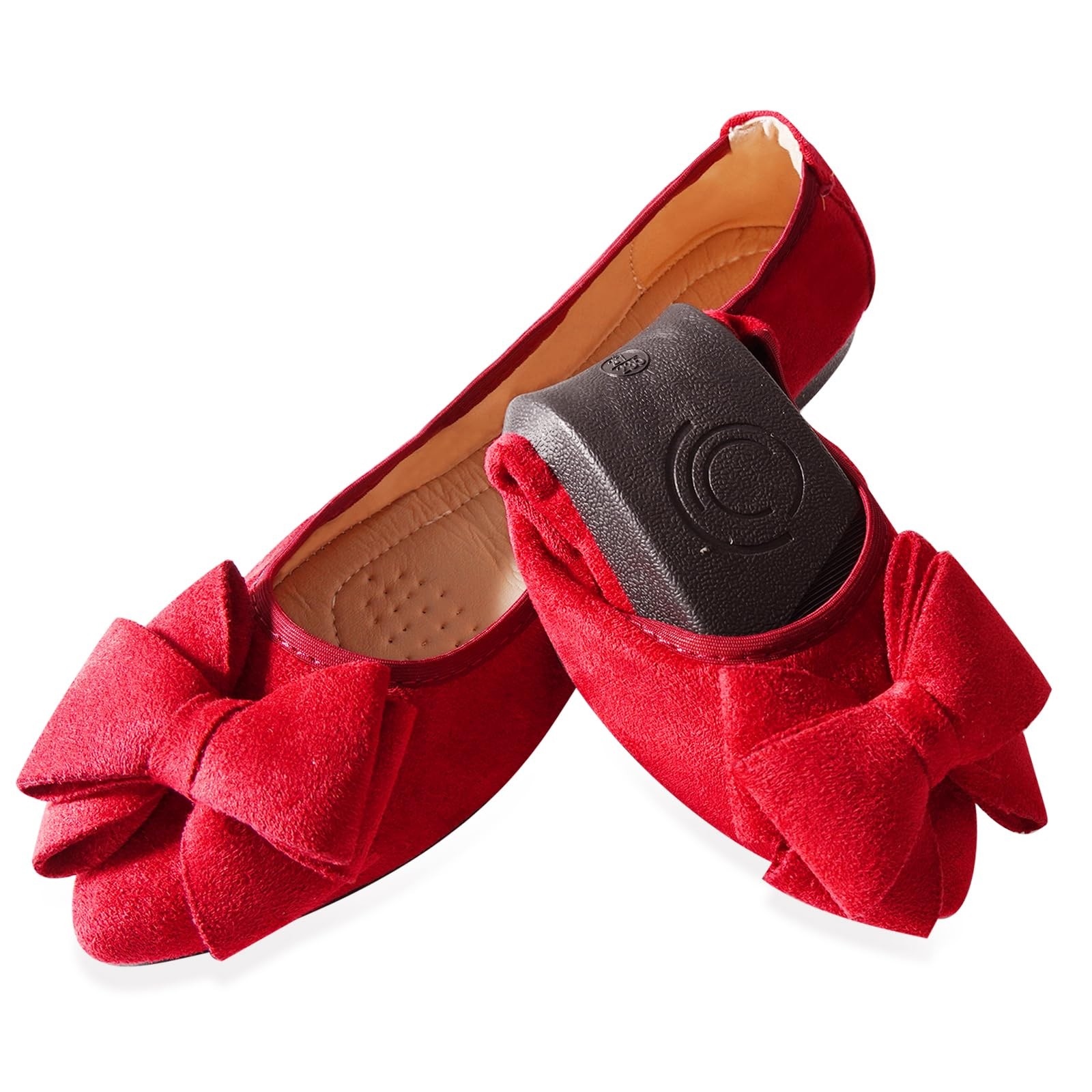Women's Ballet Flats Bow Detail - Red UK 8.5