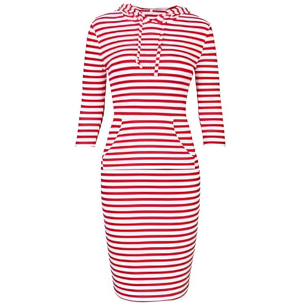Women's Hoodie Dress - Red/White Size M-image-60f4e344-a1e8-44f2-81b4-235640dacae6-91485