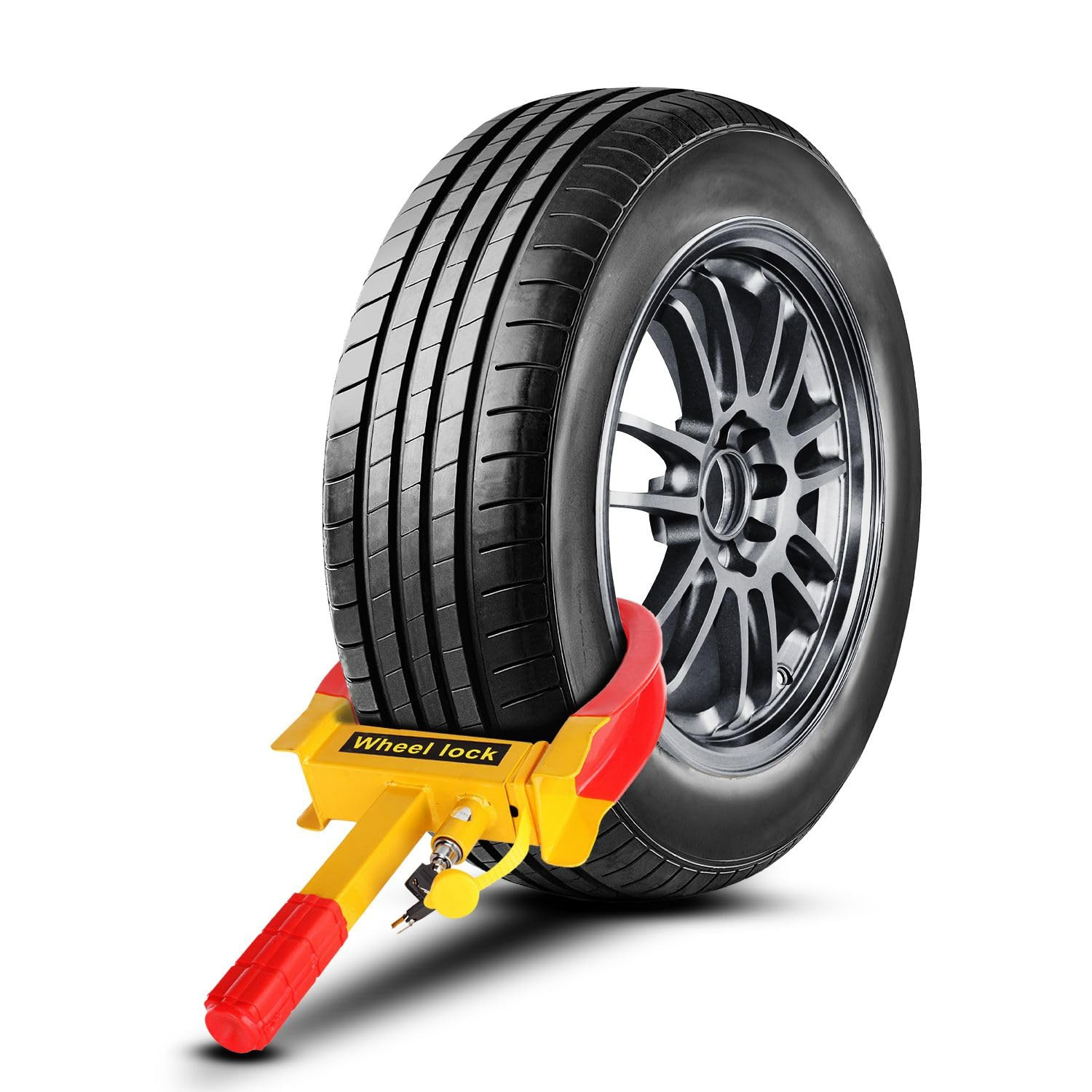 Wheel Lock Clamp Anti-Theft - Red & Yellow 1 Pack