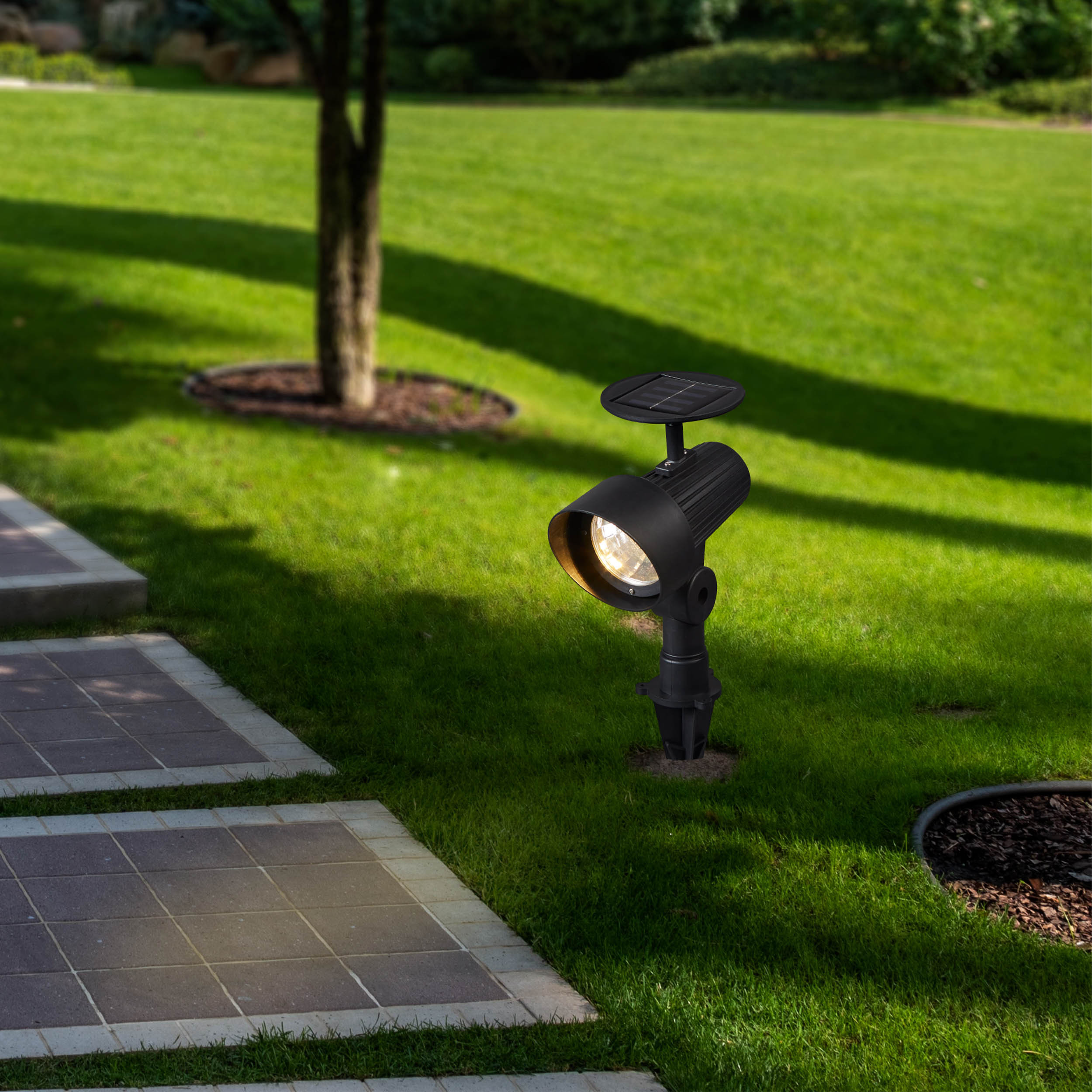 GIONATA 1 Solar LED Outdoor Wall Light – Black IP44 Pack of 3-image-74f37ddb-48b4-4b20-b050-0ed022d40d2c-169603