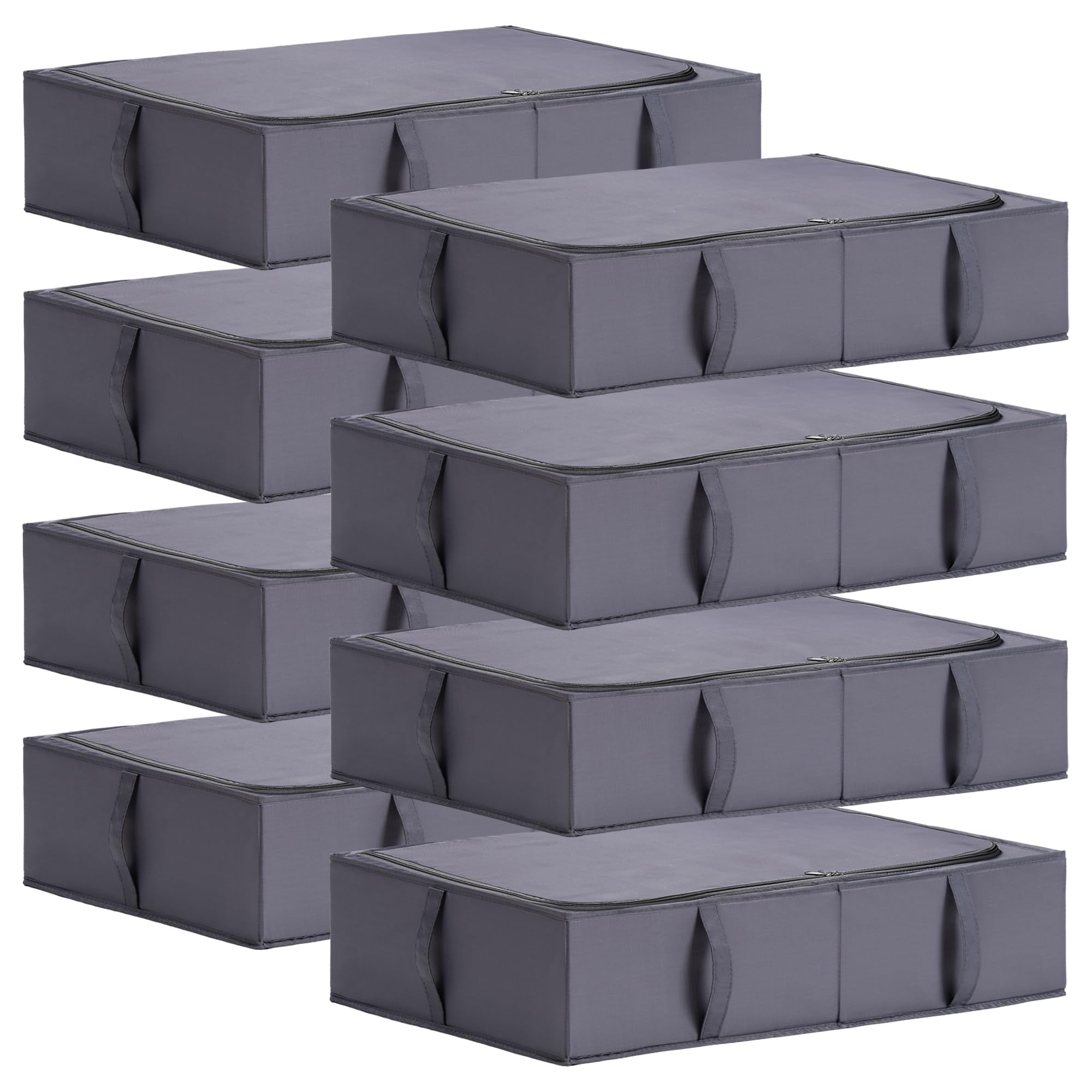 Under Bed Storage Boxes 8-Pack - Dark Grey Large