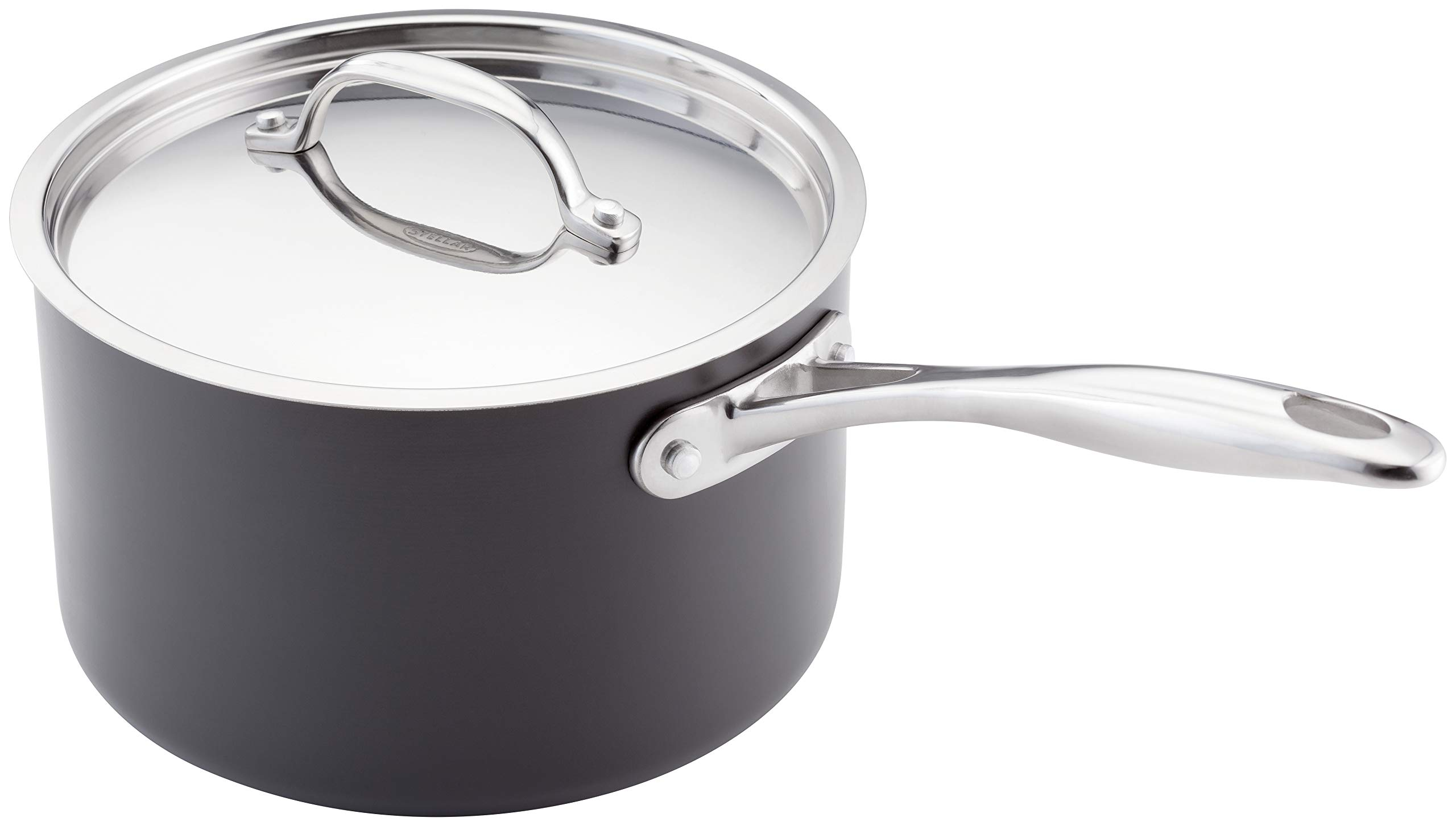 Stellar Hard Anodised Saucepan 20cm - Black 3.8 Litre-image-11da3d27-059f-4a7a-b87c-031bb237f7ee-2301