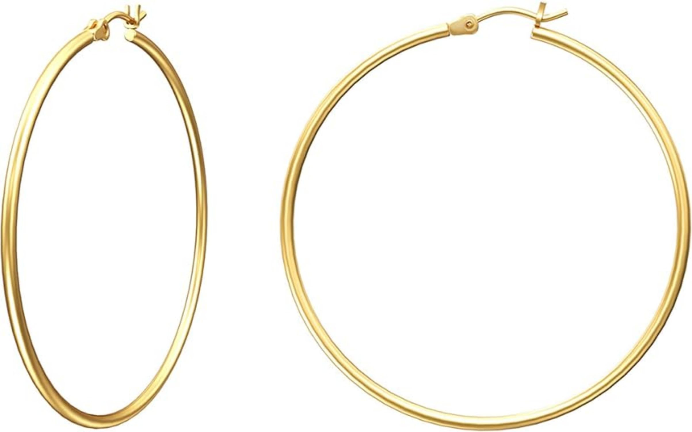 Women's 14K Gold Hoop Earrings - Yellow Gold 20mm-image-bf6eabc3-3b59-46c7-b0cc-1c03feaafd9e-138144
