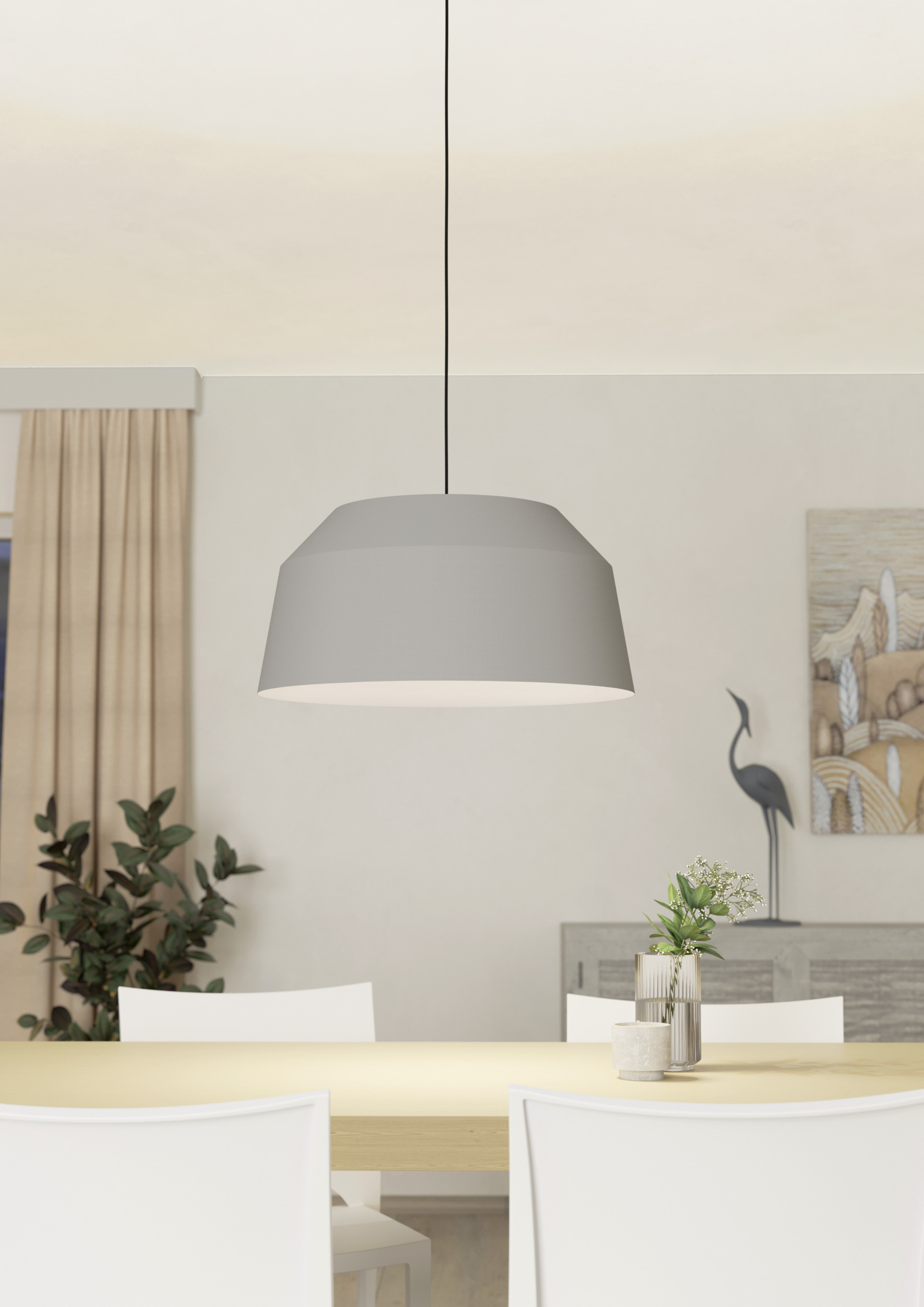 CONTRISA Single Pendant Light – Grey Ø52cm E27-image-a76c6c60-d50e-42f7-9590-a2df943ea0c3-169722