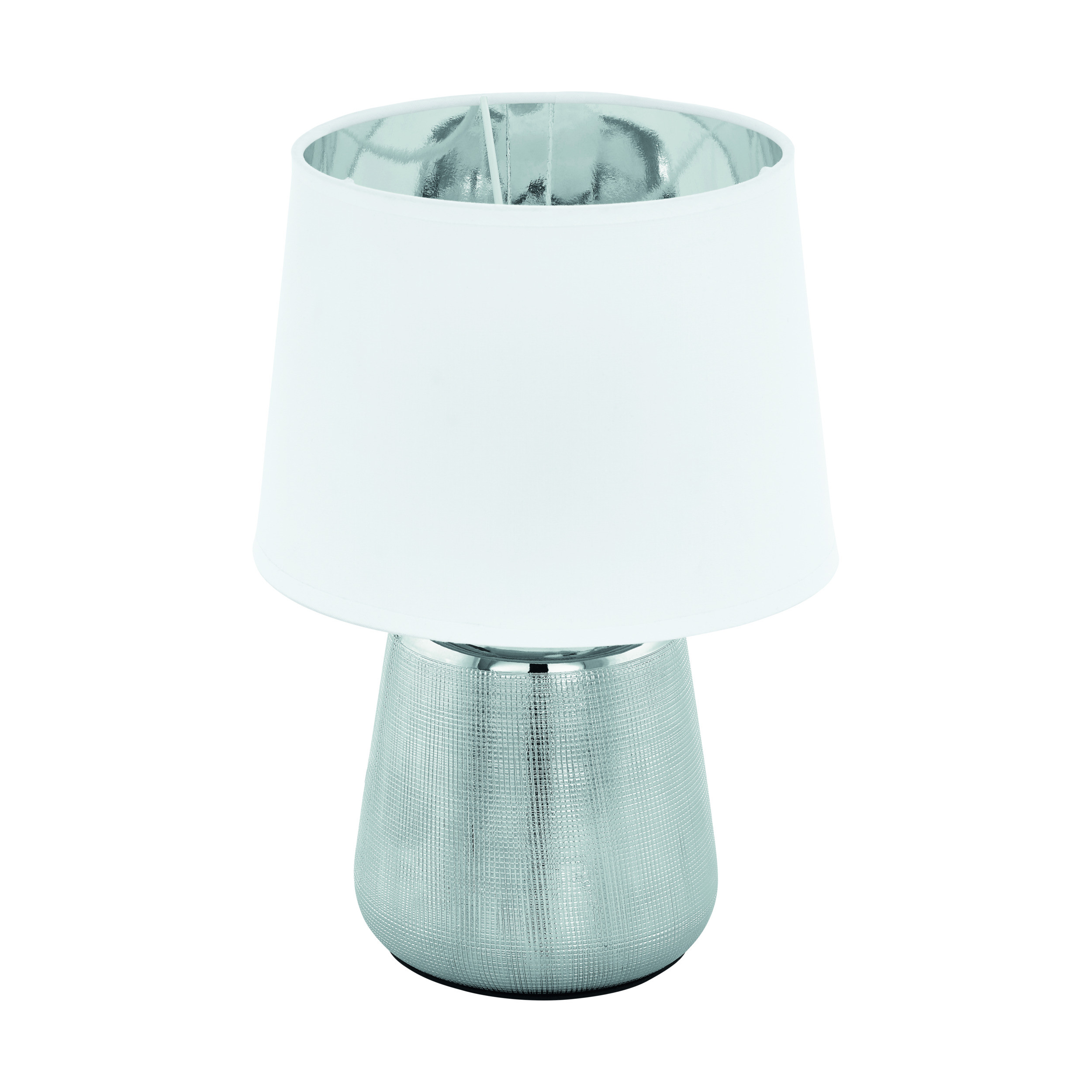 MANALBA 1 Table Lamp – Silver Ceramic Base & White Textile Shade E14-image-e3e2cb35-8da0-4fd4-af20-a3100aa38146-169674