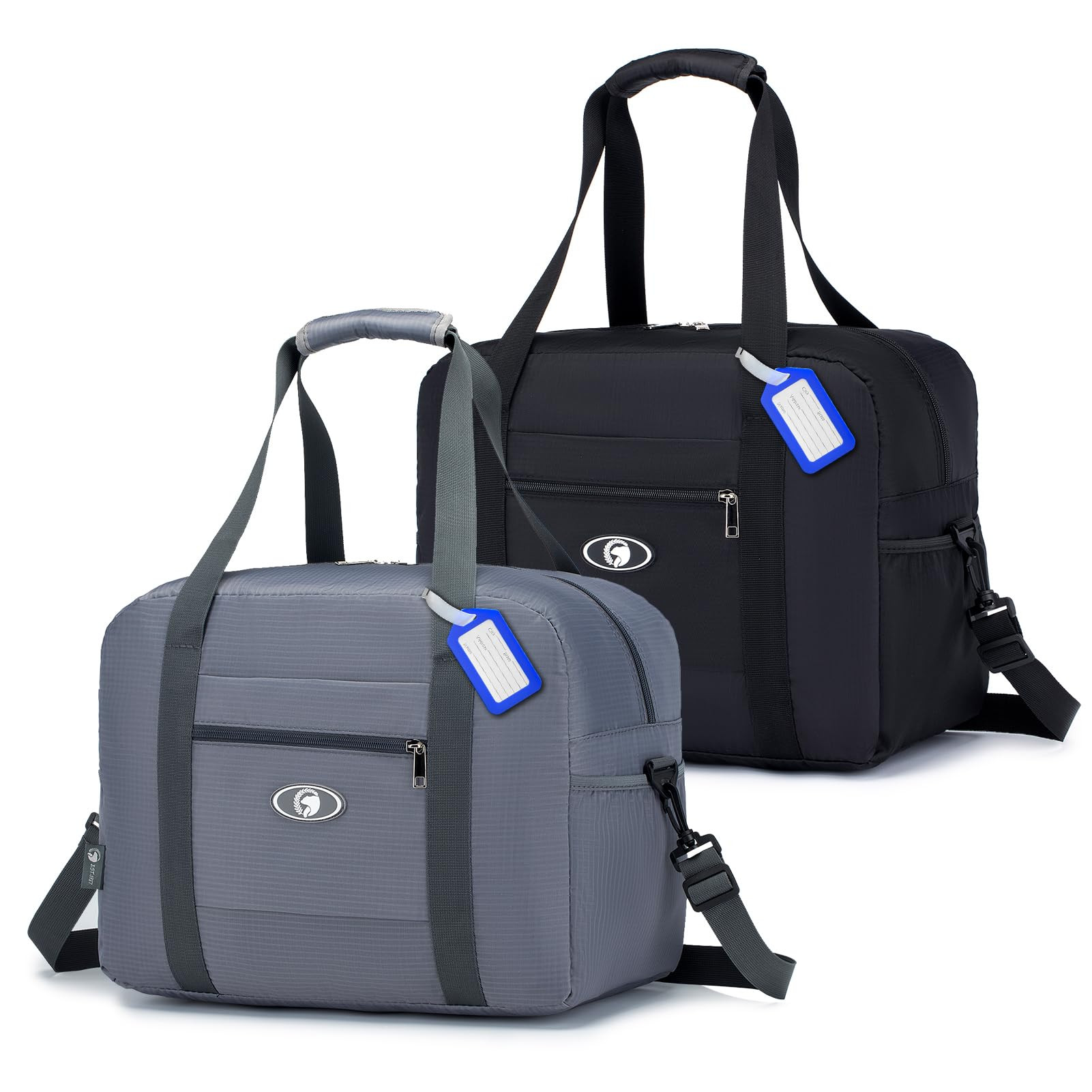 Foldable Cabin Duffel Bag 25L - Black+Grey 40x30x20cm-image-0785e168-53fb-42f9-804e-9a7aca37fcdb-269036
