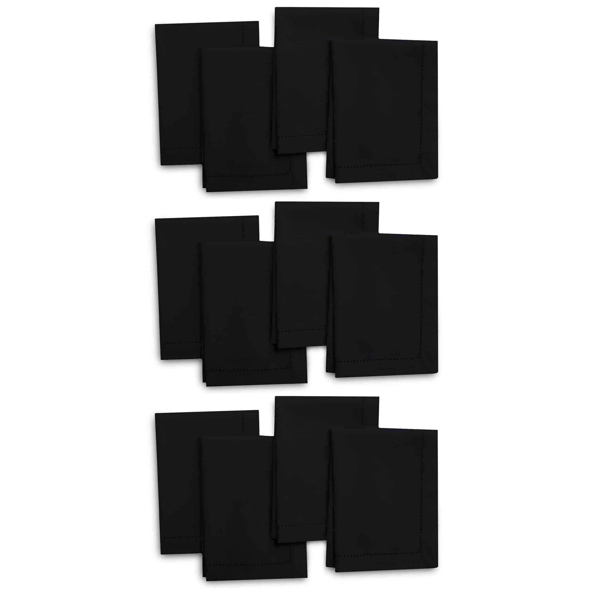 Cotton Cloth Napkins Set of 12 - Black 43x43cm-image-b33a7068-34c3-43b4-b007-24444626f1c3-136861