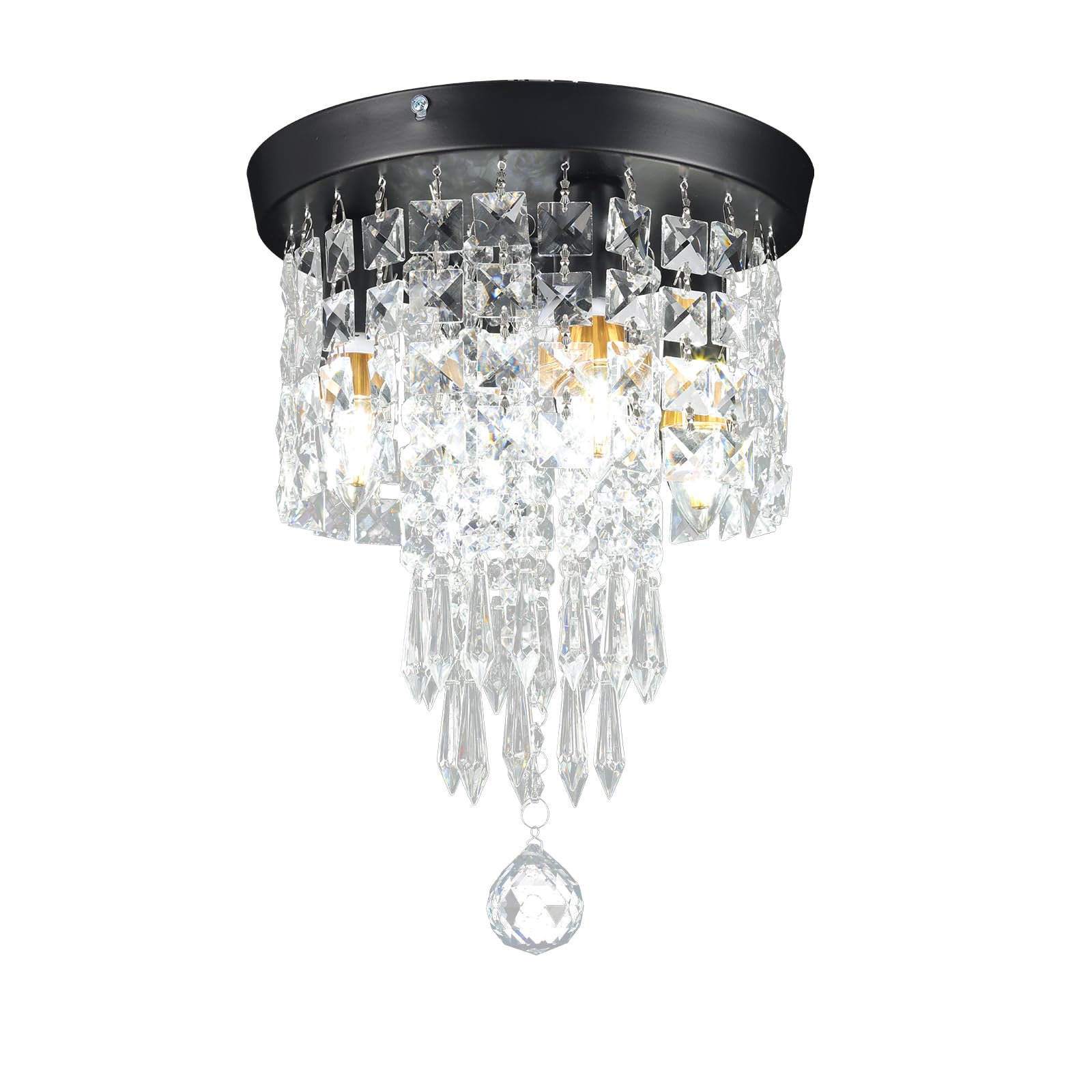 Modern Crystal LED Ceiling Light - UK Black-image-b173da60-02d3-49a7-bae9-21a81d61ee9b-117863