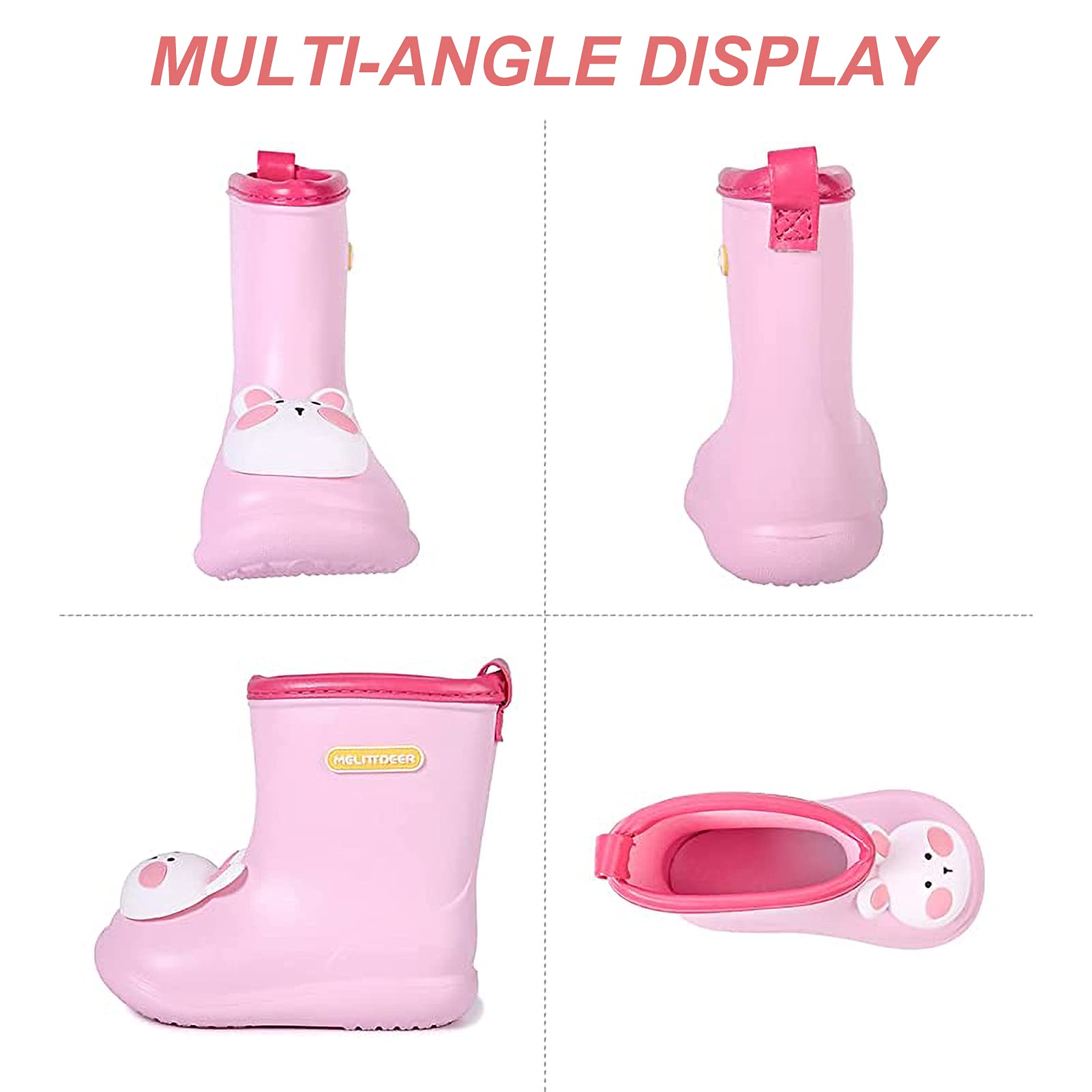 HUILUN Botas De Lluvia De Goma Para Mujer, Botas De Lluvia De Dibujos Animados Para Niños Y Niñas, Botas De Lluvia Impermeables Antideslizantes, Botas De Lluvia Suaves Y Cómodas, Botas De
