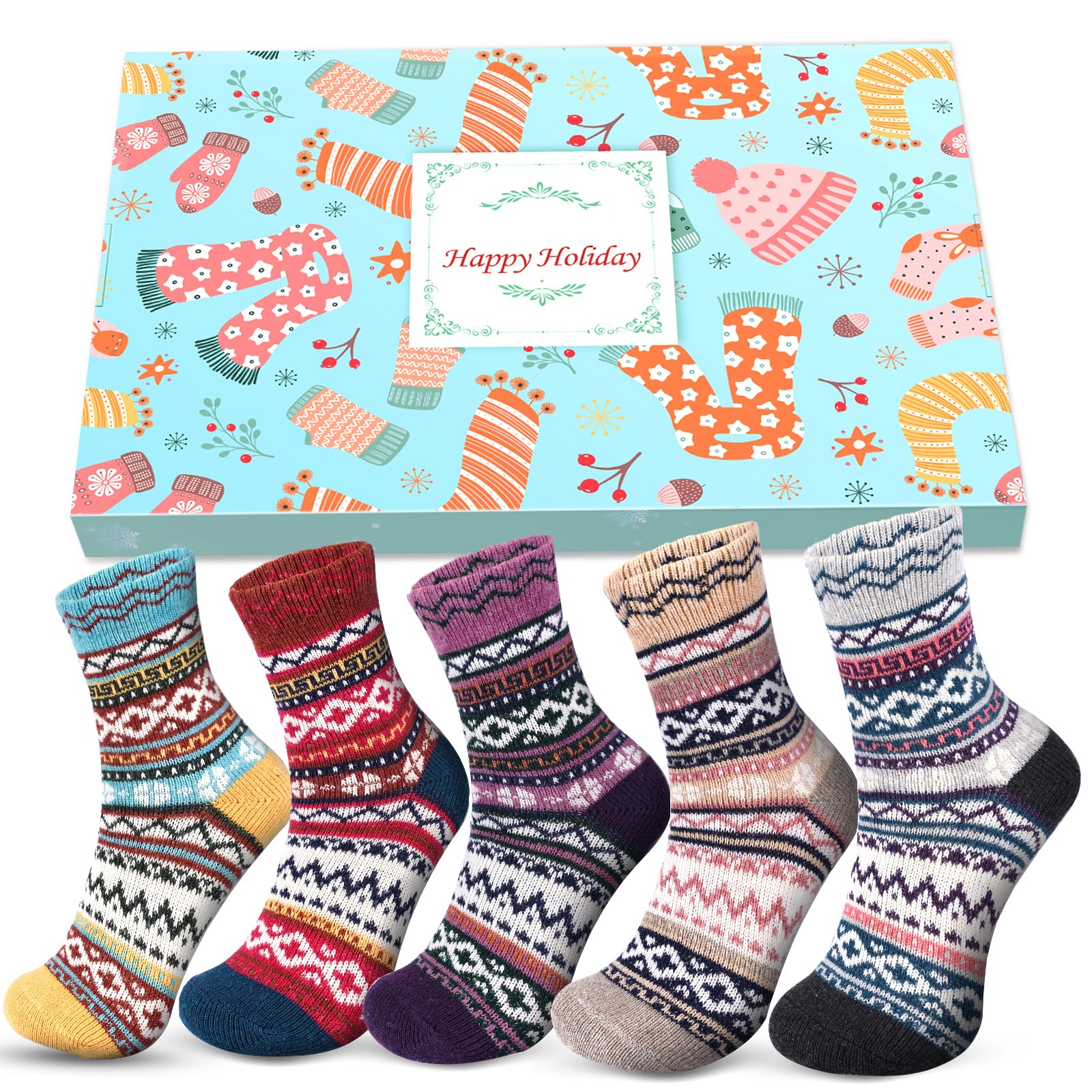 Women's Thermal Socks 5-Pack, Winter Warm Christmas Gifts 4-7 for Mum, Wife, Grandma-image-215213ee-ae3c-4cd0-91ce-aeb7df27a97f-56567