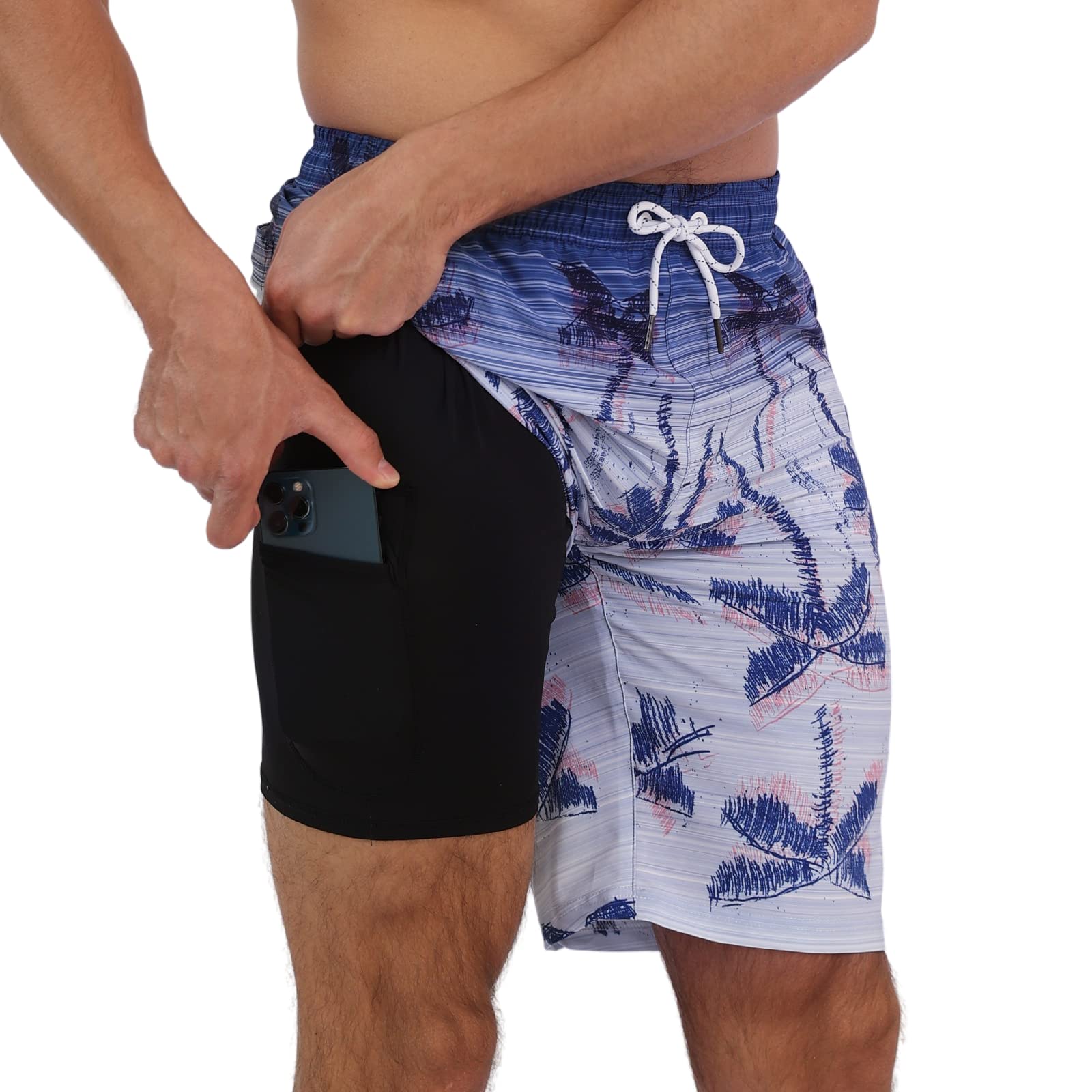 Men's 2 in 1 Swimming Shorts - Coconut Tree 1 S-image-f5ba0937-d740-42f6-86c5-ed844ef1540c-96509