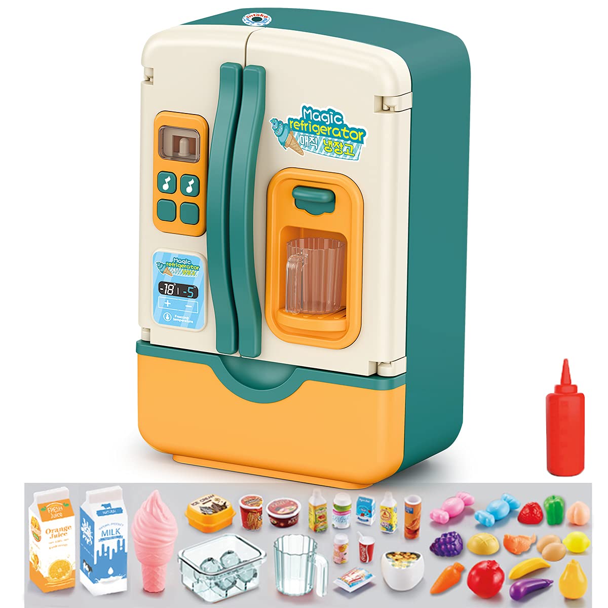 Pretend Fridge Toy with Lights - Blue Spray Refrigerator-image-76aecd5c-a240-4365-af2d-cfc74628077d-115136