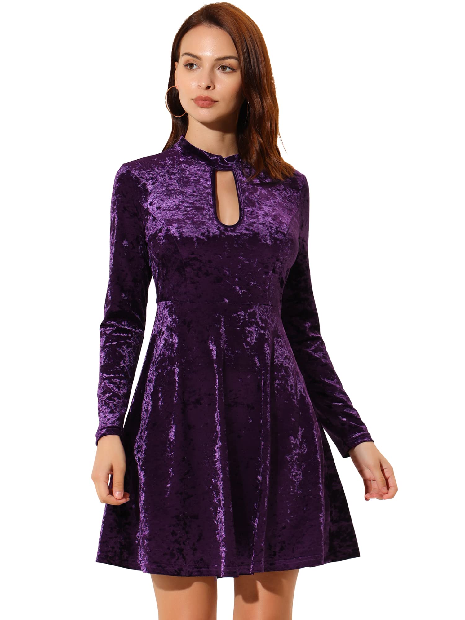 Women's Velvet Mini Dress - Purple 8-image-5108d1ce-ac2b-4661-a9fc-1e7e4f0930c6-115543