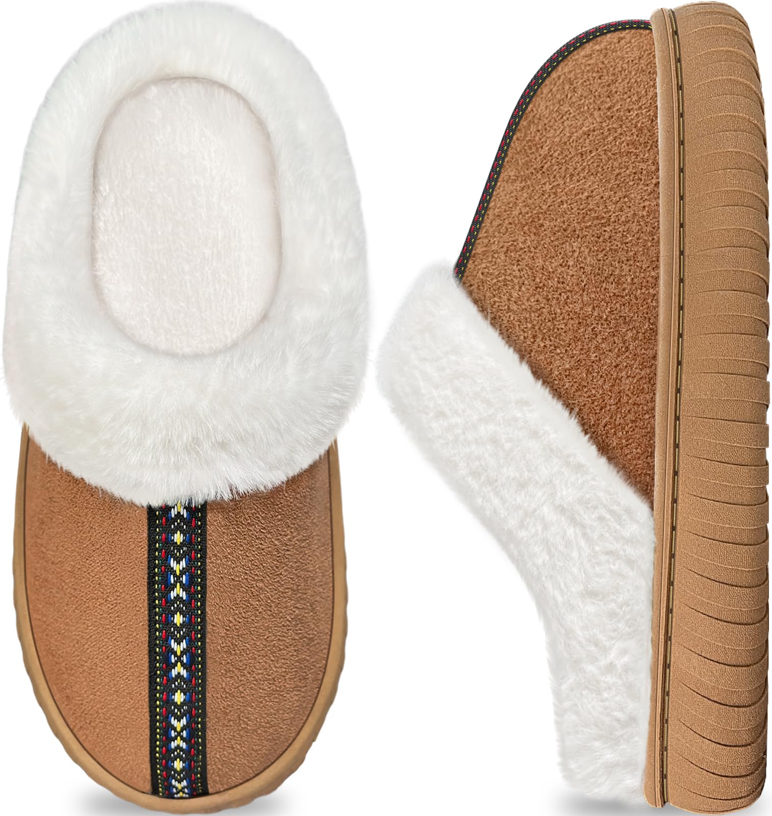 Women's Memory Foam Slippers - Brown UK 6/7-image-a90bd21e-3f77-40d9-85bb-6ec5ce0384e0-123448