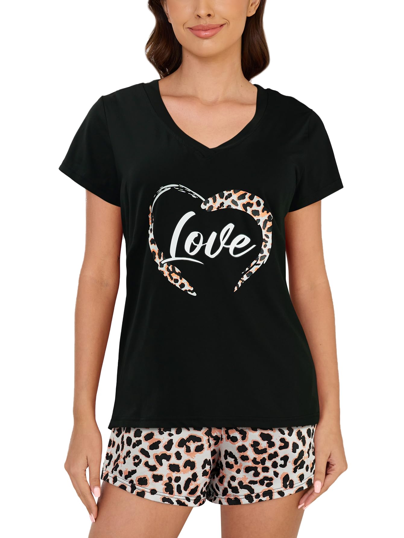 Women's Pyjama Shorts Set - Black Leopard XXL-image-69b56b44-7f02-4a62-85f6-a671da1258ab-91833