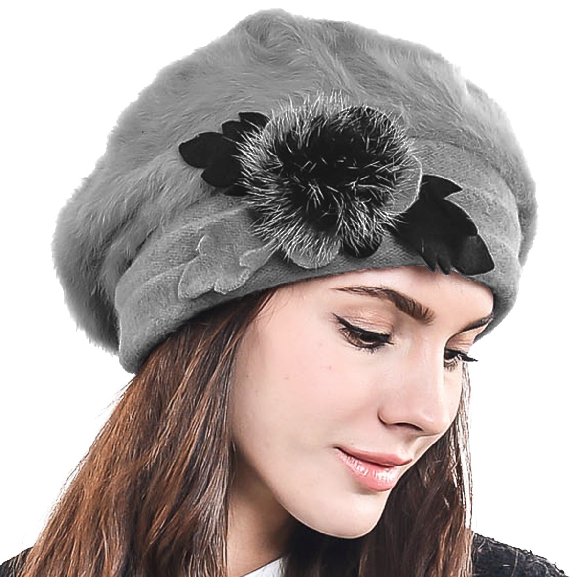 Women's Wool Beret Beanie - Grey M-image-87c95d2d-bb68-4291-8afd-b3104a7dd330-113369