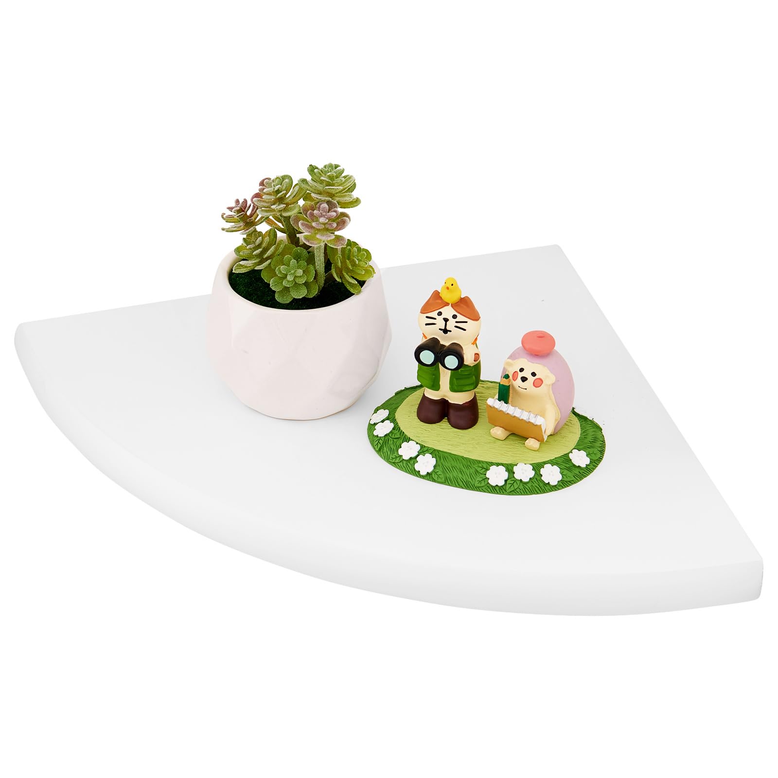 Solid Wood Corner Floating Shelf - White 10 Inches-image-d9a31c41-52aa-4a70-8173-0ddf649416df-109040