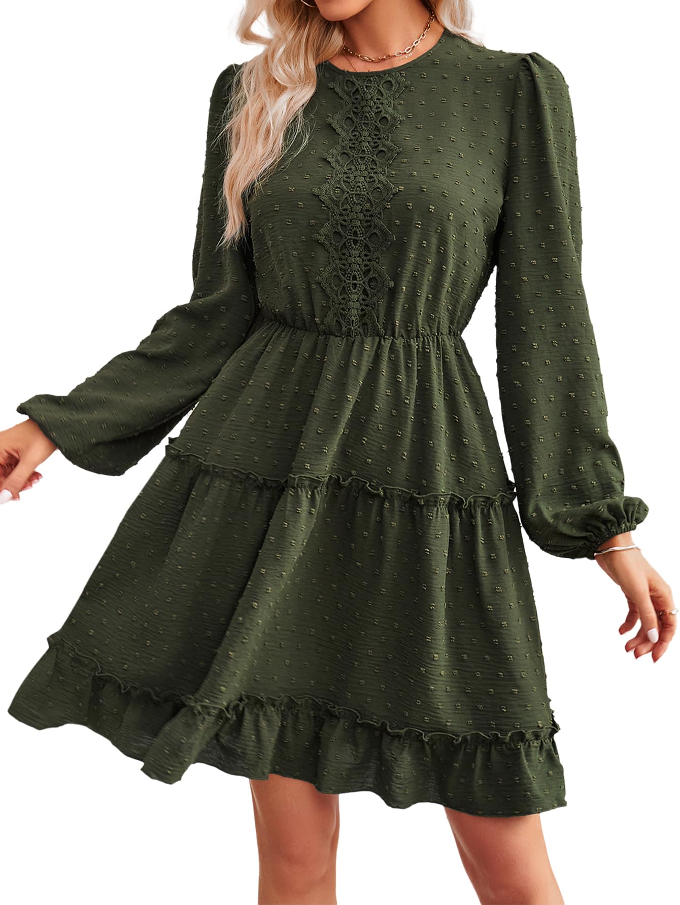 Women's Swiss Dot Midi Dress - Dark Green XL-image-cf6d6b58-2099-40a1-9652-14e8748ff710-116546