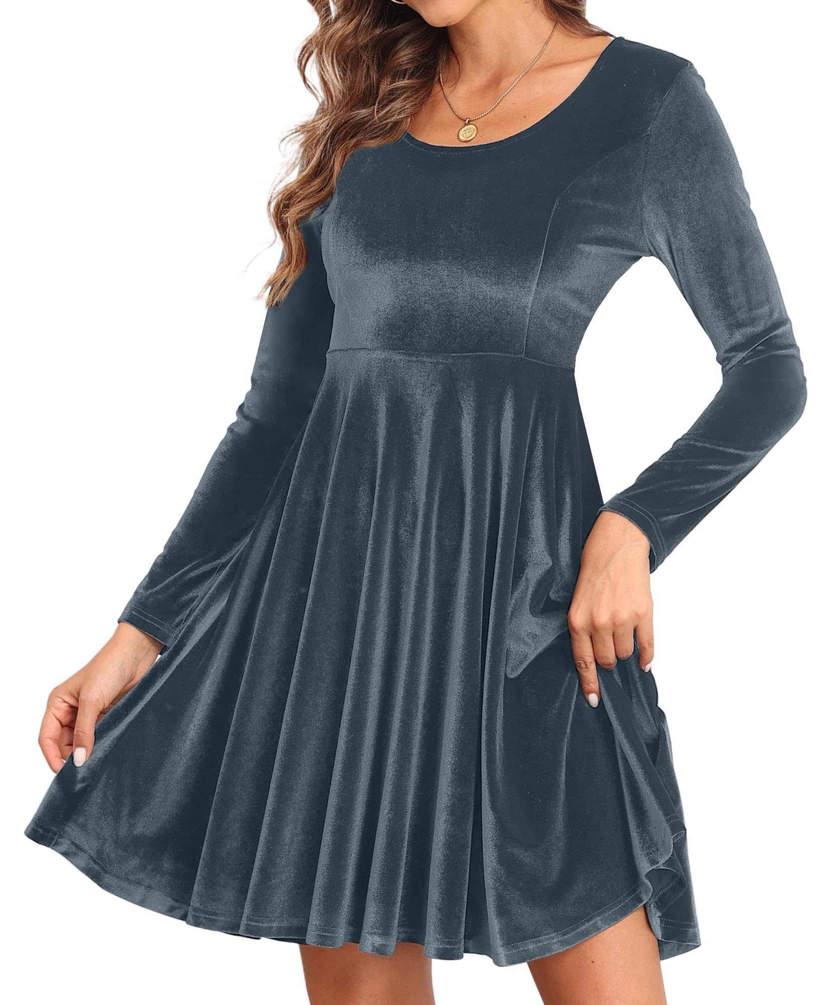 Velvet Bodycon Mini Dress - Grey S-image-7908504b-6938-4fab-8106-fd1fc6c139de-89254
