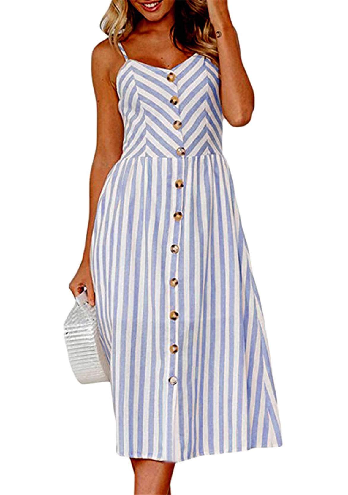Boho Summer Knee-Length Dress - Blue XL-image-b1ae5db1-ff0f-4a3d-8450-f6cdedde080f-83167