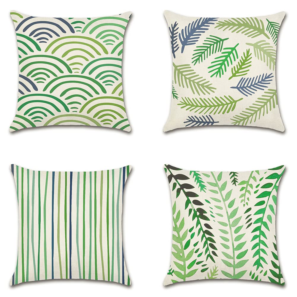 Decorative Cushion Covers Set of 4 - Tropical Plants 2 50x50cm