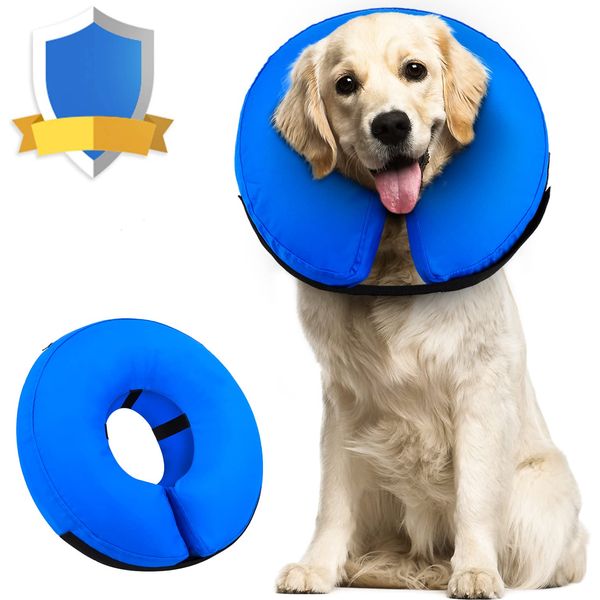 Supet Dog Cone Adjustable Pet Cone Pet Recovery Collar Comfy Pet Cone Collar Protective For After Surgery Anti-Bite Lick Wound Healing Safety Practical Plastic E-Collar For Dogs And Cats (Grey XS