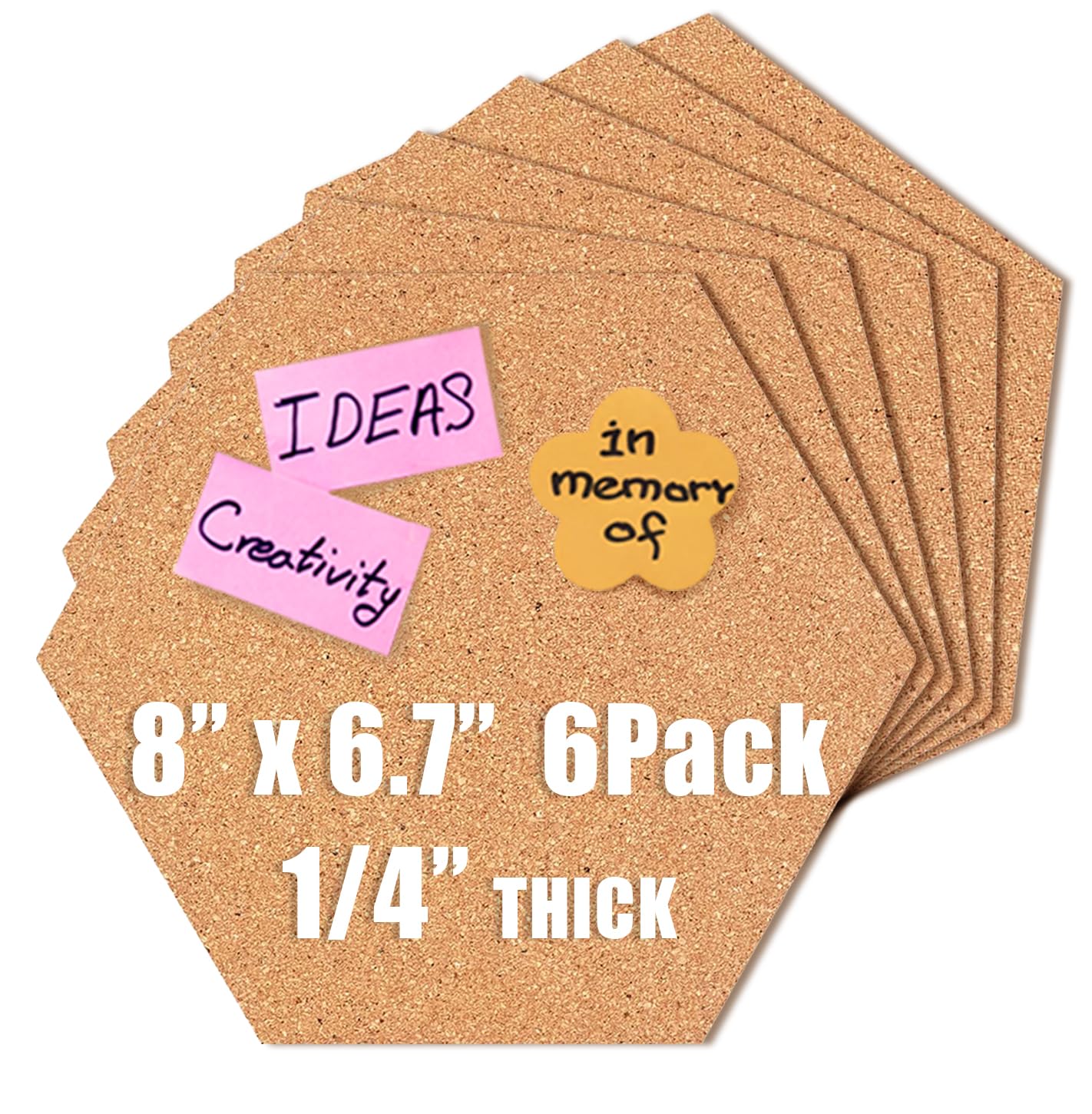 Aitakatta Cork Board Tiles Hexagon 1/4" Small Decor(6mm,L1720,6p)-image-9fee261e-18c1-4c1f-8cf7-103c5d65ce45-56600