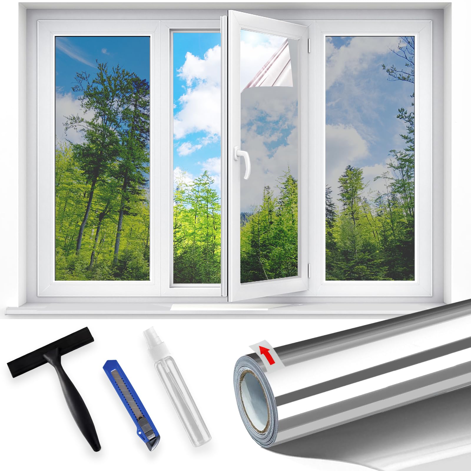 One Way Window Privacy Film - 105x200cm Reflective-image-dc409099-53e1-4f14-a3cb-251ffb1d8239-90250