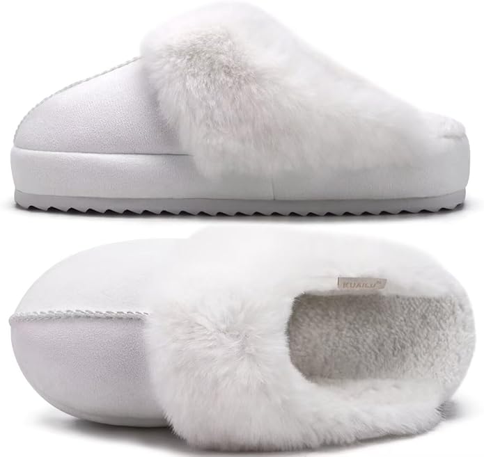 Women's Platform Slippers Memory Foam - White UK 8-image-c6cd02bb-f51c-43c0-adc5-42acc08ce425-104624