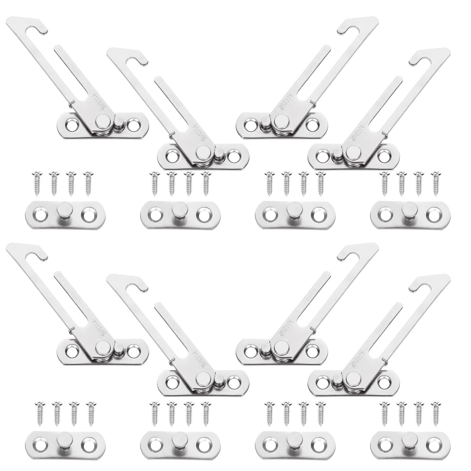 Window Restrictor Locks 4 Pairs - Silver 8.5x4.8CM-image-43312b34-e1e7-4457-873c-bccf83cb5889-123948