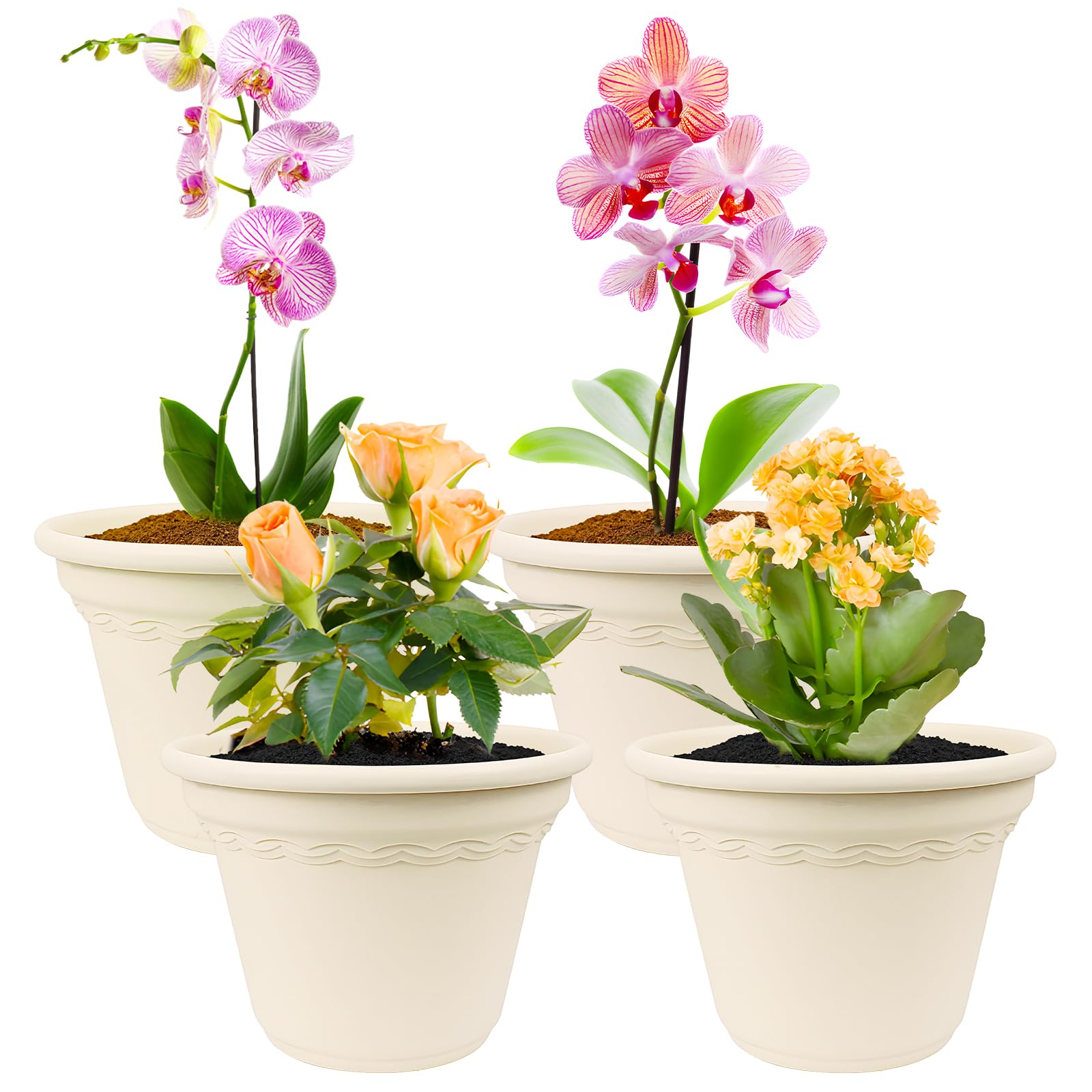 4 Pack Plastic Plant Pots with Saucers - Off White Waves-image-7fd1b9dc-b2e9-4e83-8449-7ec6a340bdd1-118713