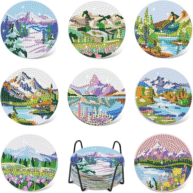 8 Pcs 5D DIY Diamond Art Coasters Kits with Holder - Perfect Gift-image-eeaaf775-e8bb-4526-b5a1-bad96cca3e05-61749