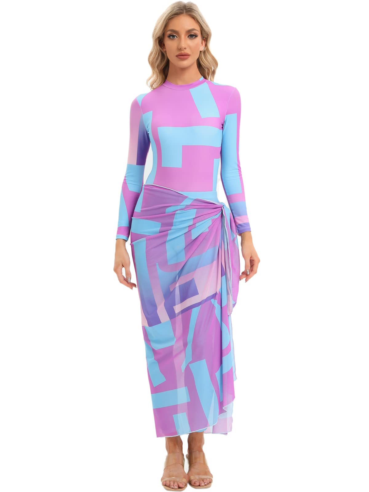 Women's 4-Piece Modest Burkini Swimwear - Pink 6-8-image-42a31d11-9859-436c-96a8-b8b83a3b69a1-108472