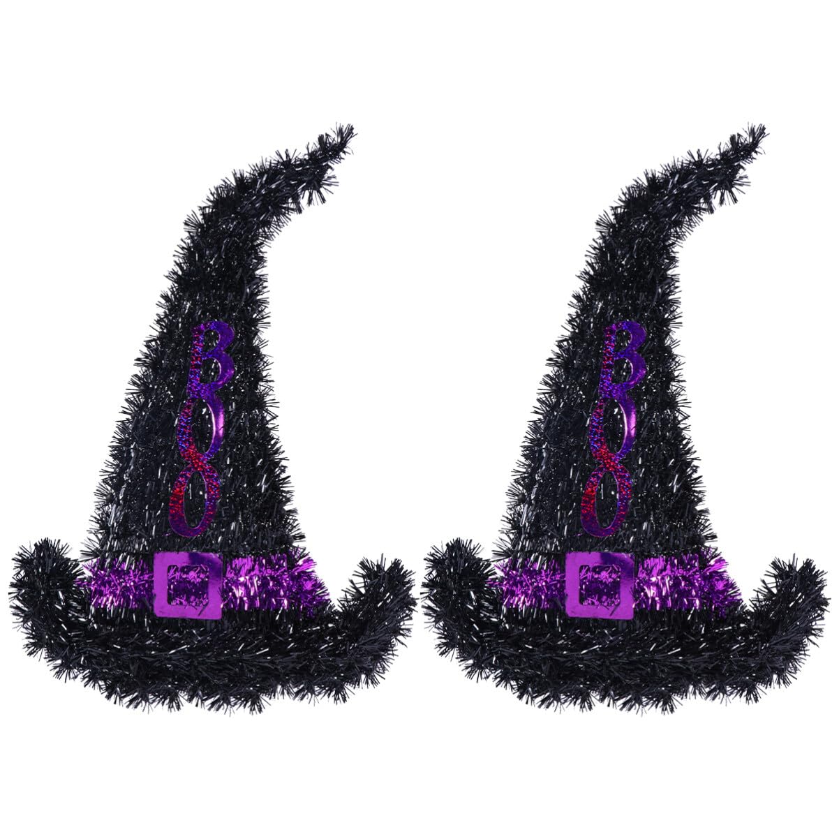 Garneck 2pcs Black Halloween Witch Hat Hanging Decorations - Indoor/Outdoor Cosplay Props-image-b6434a7b-e631-4848-a1bc-955467d30416-58465