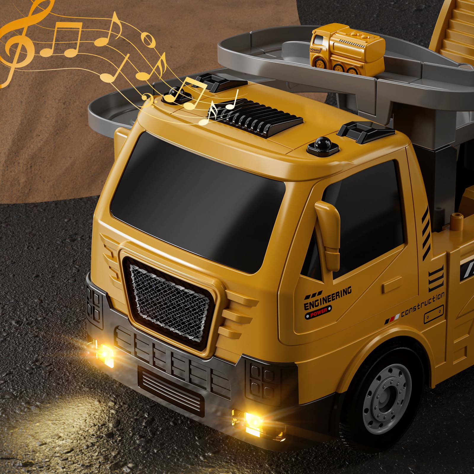 thumbnail image 2 of JITTERYGIT Construction Toy Track Set – 1:64 Scale Excavator, Crane & Truck Vehicles – Kids Gift 2 of 6