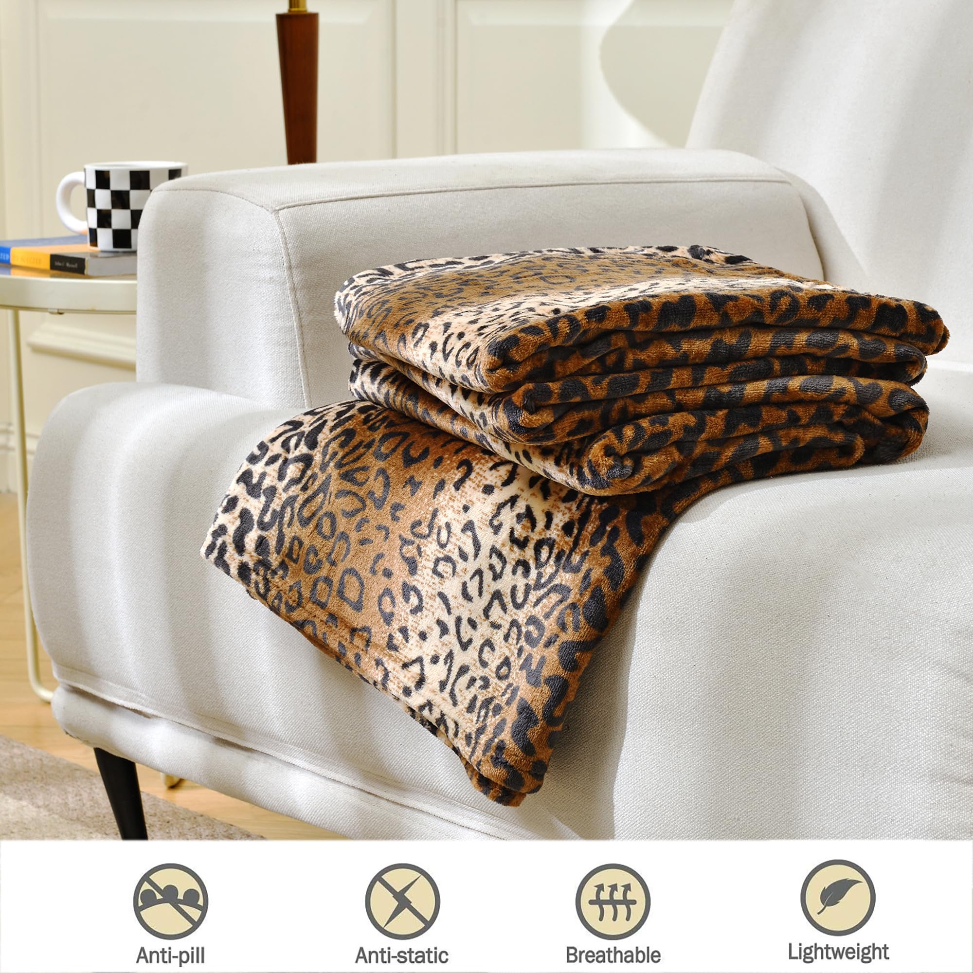 Lightweight Blanket Weighted Blanket Leopard Softan Fleece Blanket
