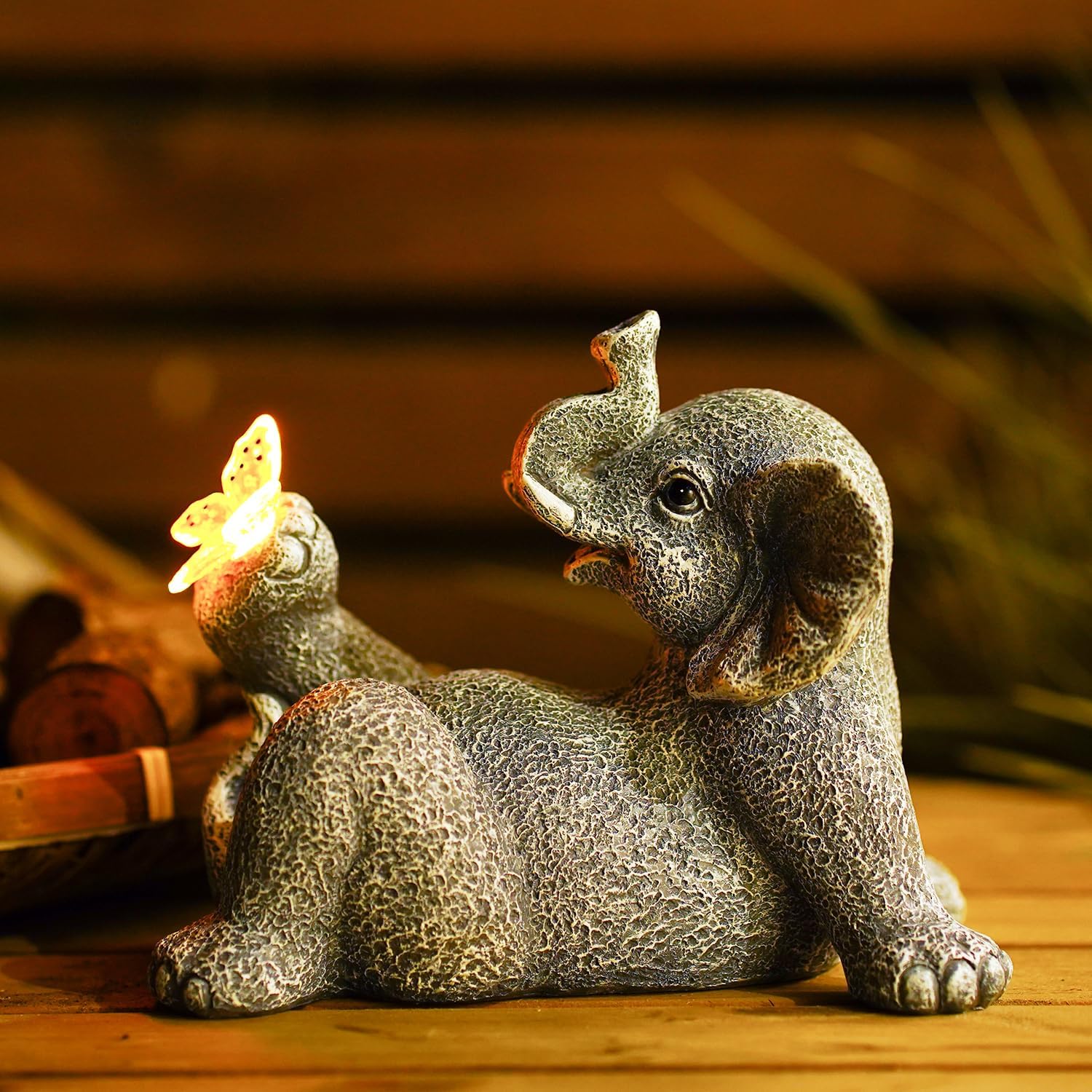 Elephant Solar Statue - Grey 19cm-image-7ba8462d-500e-417e-b1a1-34b0eda16921-90261
