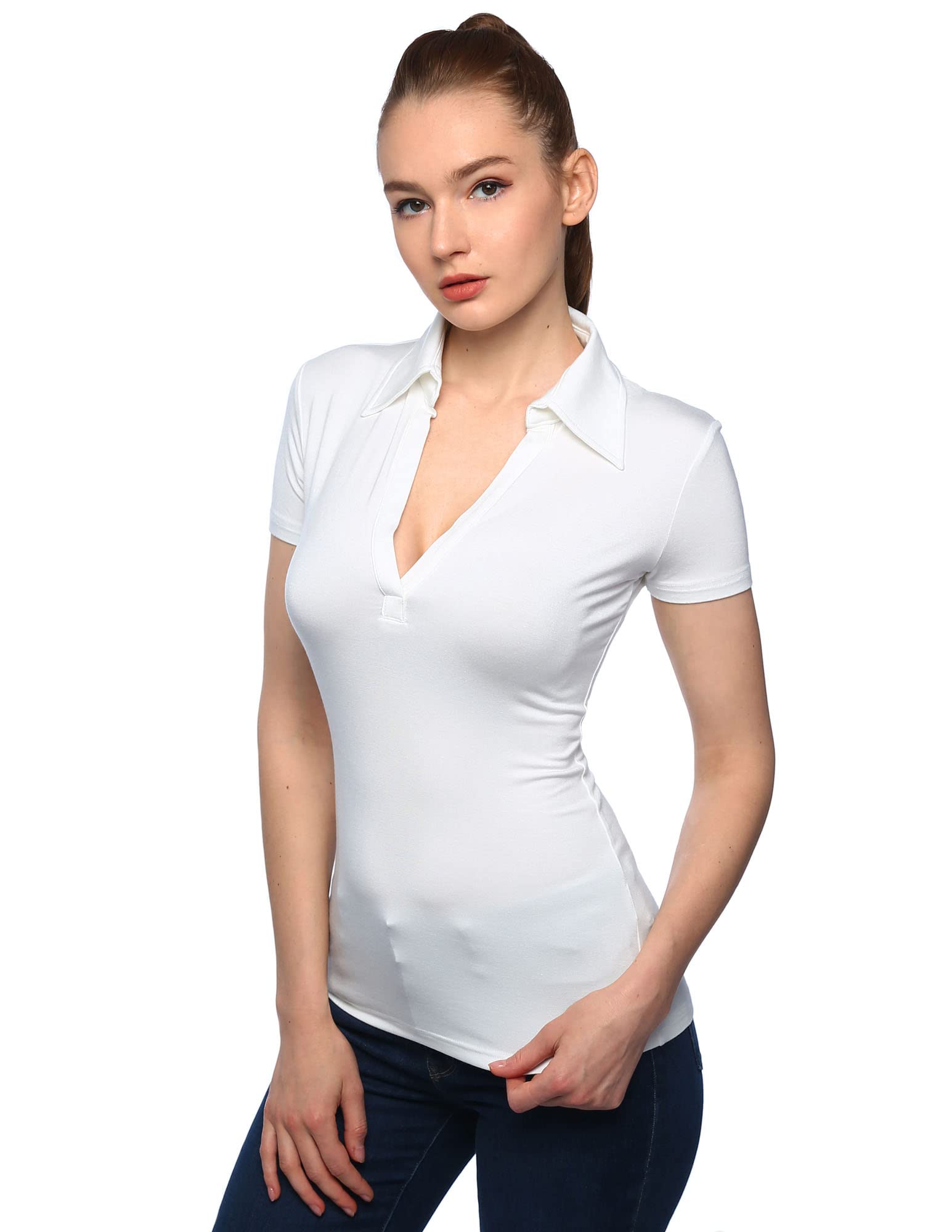 Women's Collared Polo Shirt - Ivory Small-image-a57af137-95ba-423d-b337-bcd1122af9db-115011