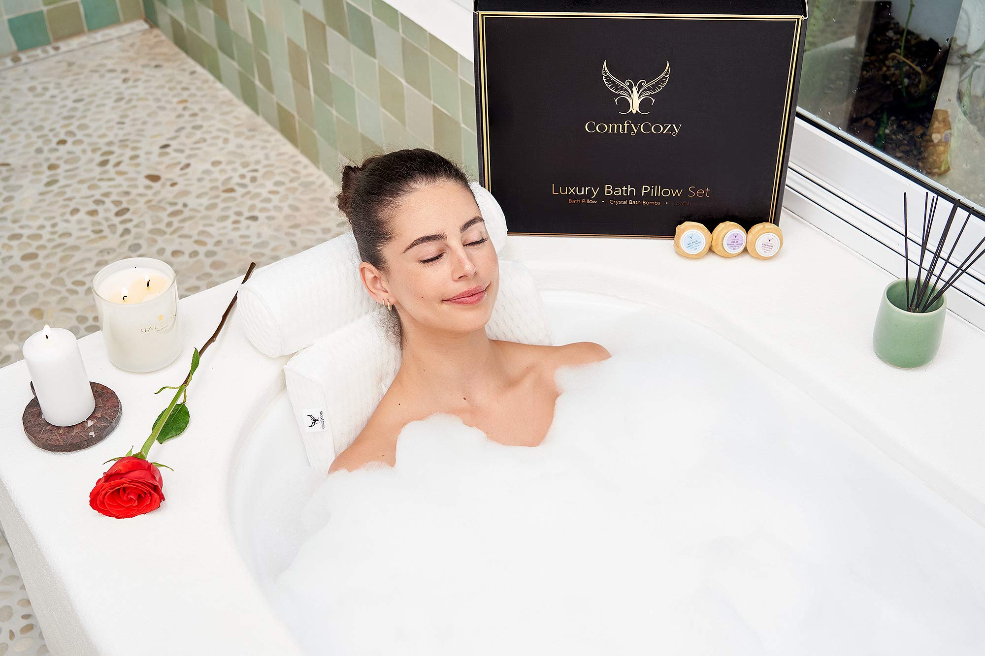Luxury Bath Pillow Gift Set - Gold Standard