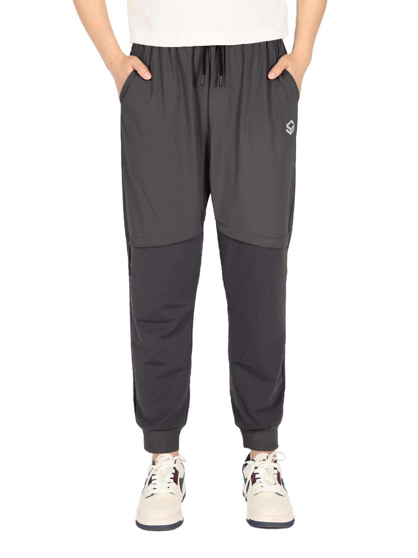 Teen Boys Joggers Tracksuit Bottoms - Cool Loose Fit, Summer Grey Trousers, Ages 12-13, Great Value-image-5885df71-3b3e-441f-81f0-e6438a3801a3-65953