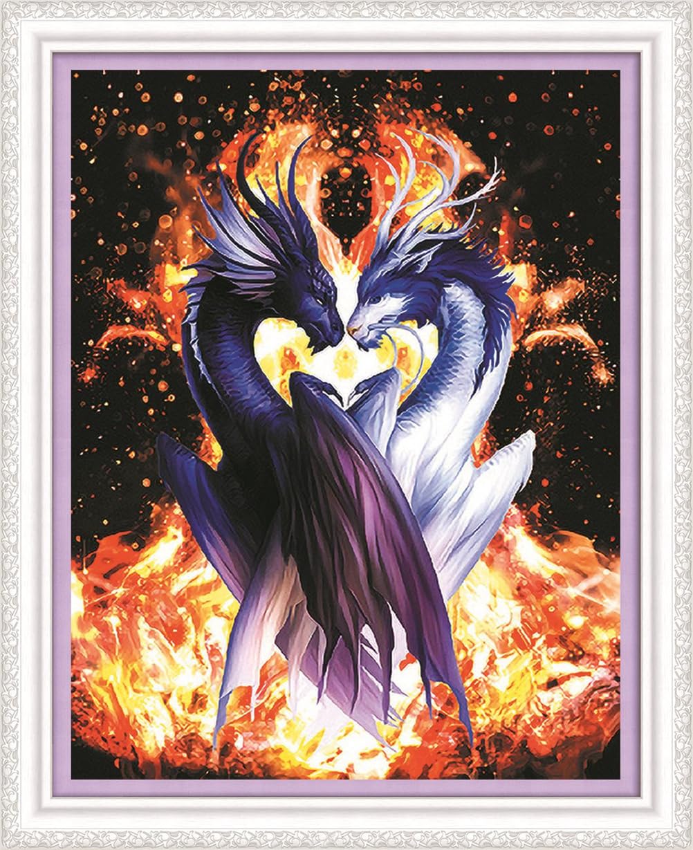 Meecaa Cross Stitch Kits Count Stamped, Dragon Animal 11 (40CMx50CM)-image-99a02190-2e51-479c-a33a-e268721ff08f-56514
