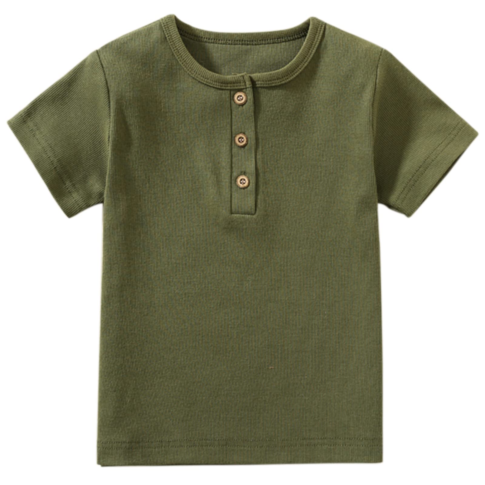 Boys' T-Shirts Short Sleeve Henley Kids Tshirt Oliver Green 5Y-image-8dd253fd-82ed-45e5-bcd0-8ca391d5d18e-49017