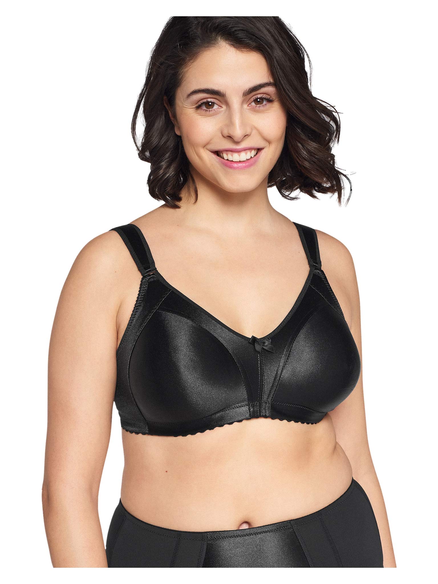 Women's Satin Minimiser Bra - Black 42C-image-4c53fca5-1579-457b-b99e-b4fc50ad8608-104000