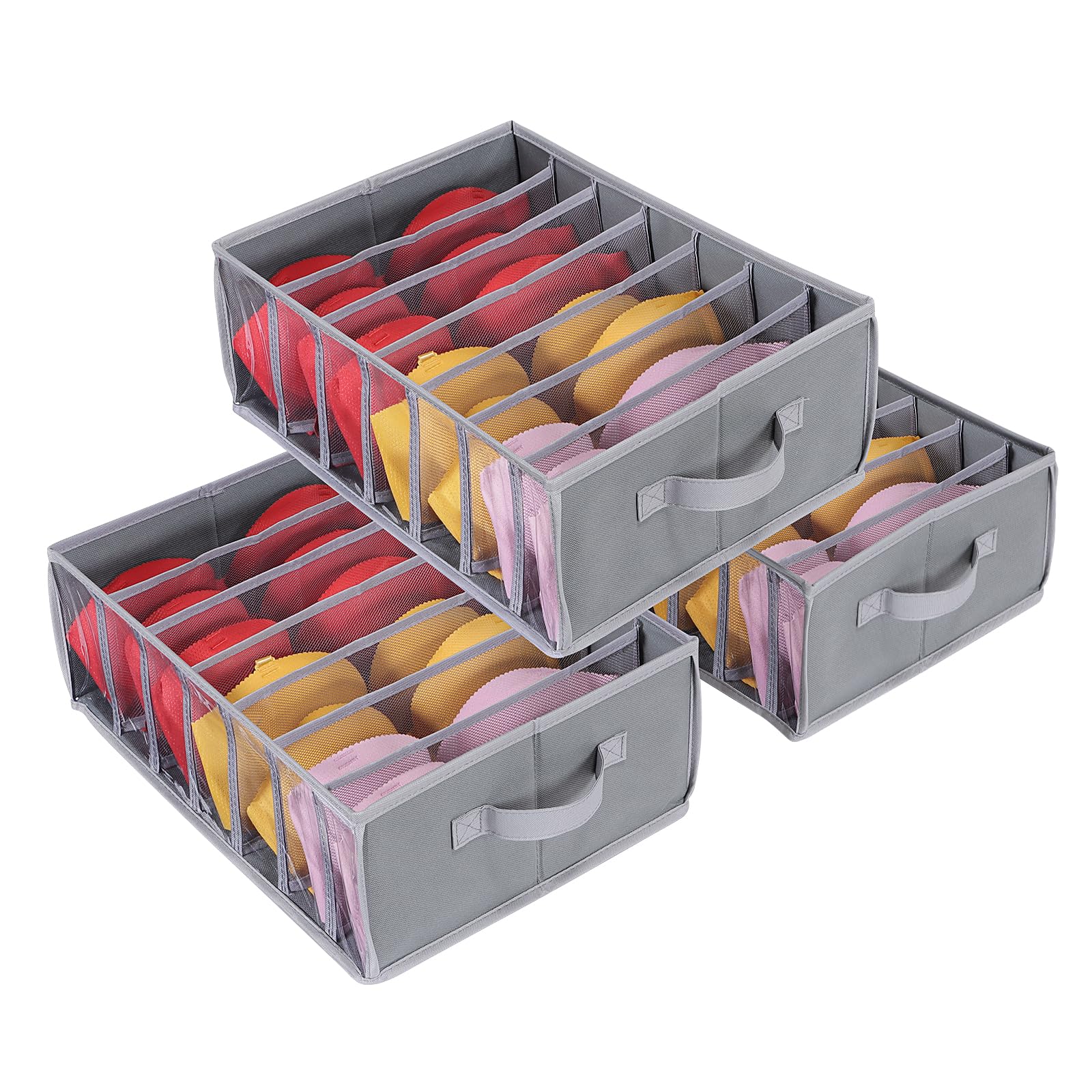 Underwear Drawer Organiser 7 Grids - Grey 3pcs-image-65ad38d9-1831-45d4-b08d-5c62568778e1-114432