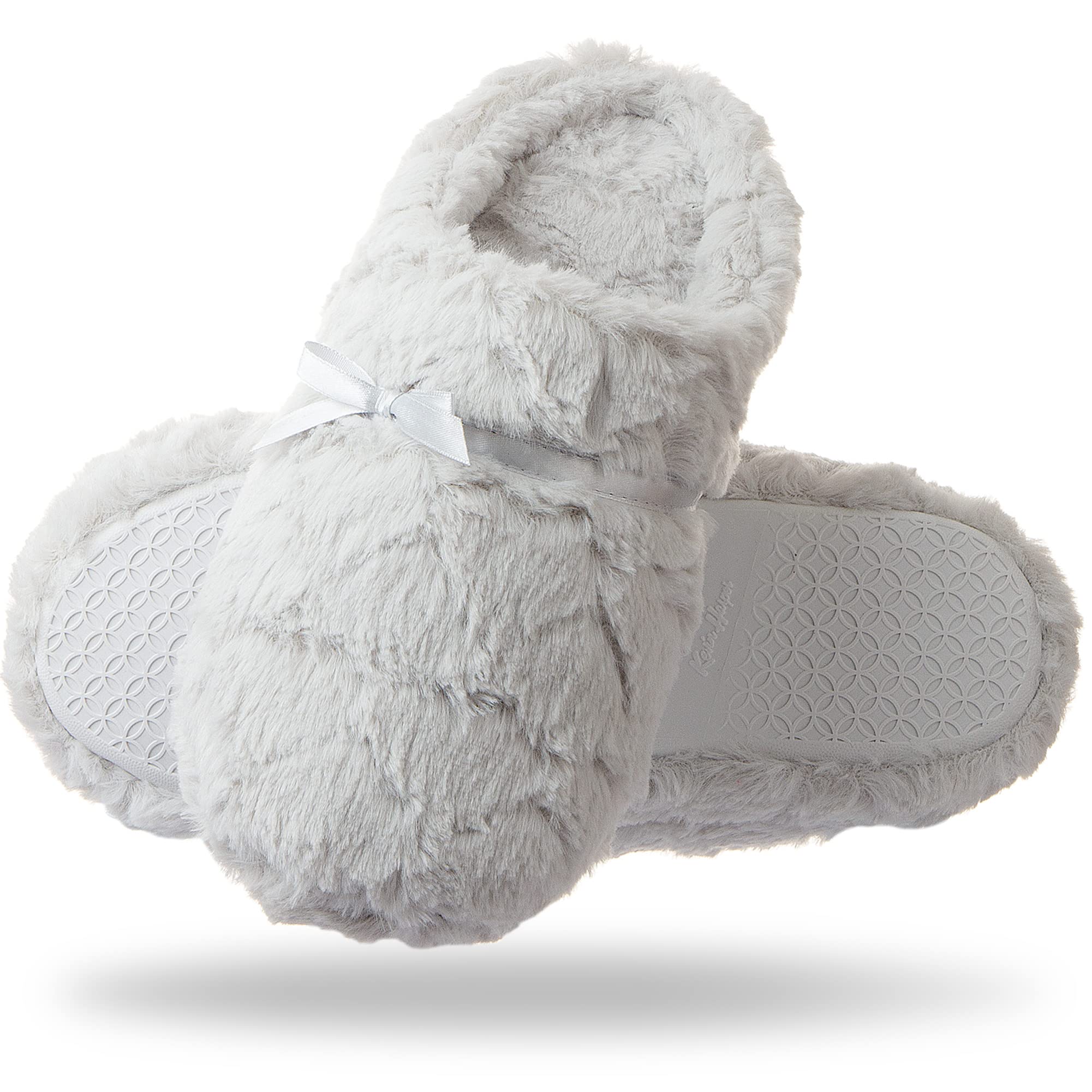 Ultra Soft Fluffy Slippers for Women & Girls, Comfy Memory Foam, Anti-Slip Mute Sole, Grey, Size 2.5-3 UK-image-7d6be48b-4f85-4b5d-a09f-3c694e72564c-65373