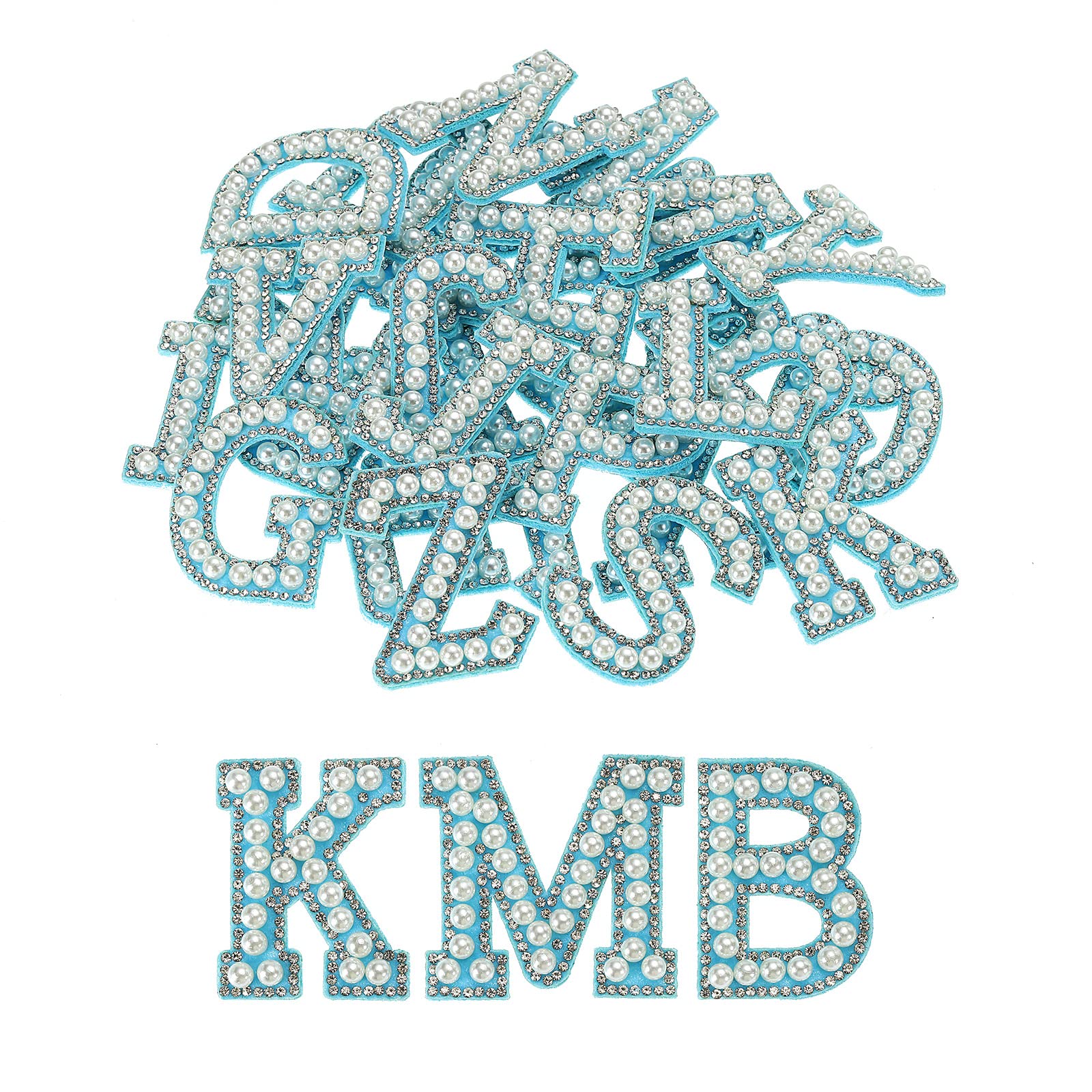 sourcing map Iron on Letter Pearl Letter Patches Rhinestone Blue 26-image-b7775032-4bf5-4d64-9c16-e6d6f1051d51-14270