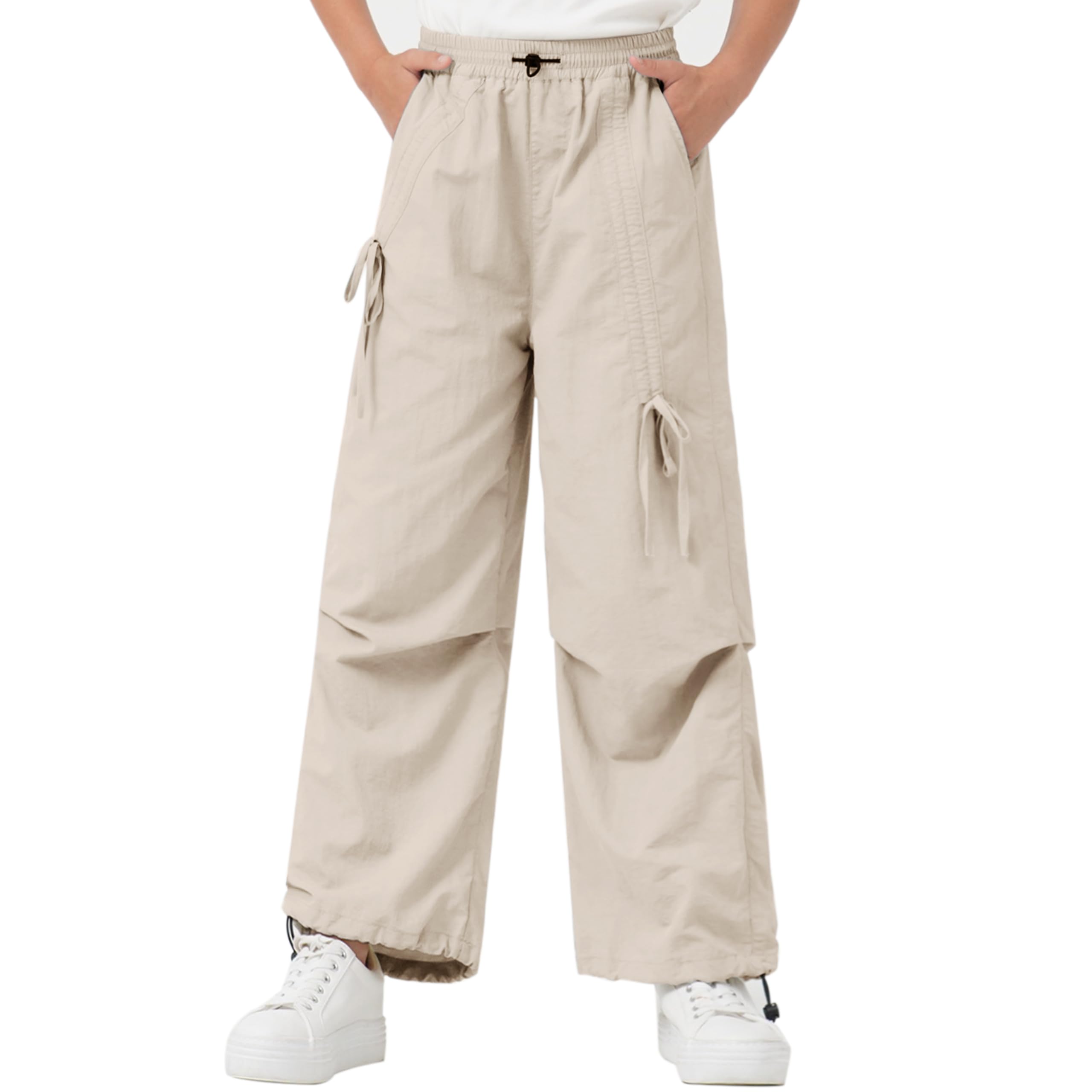 Rolanko Girls Baggy Cargo Trousers, Adjustable Elastic 13-15 Years/170-image-b0350ffe-1ed5-4a70-9a4b-7f9078eafa0c-58942